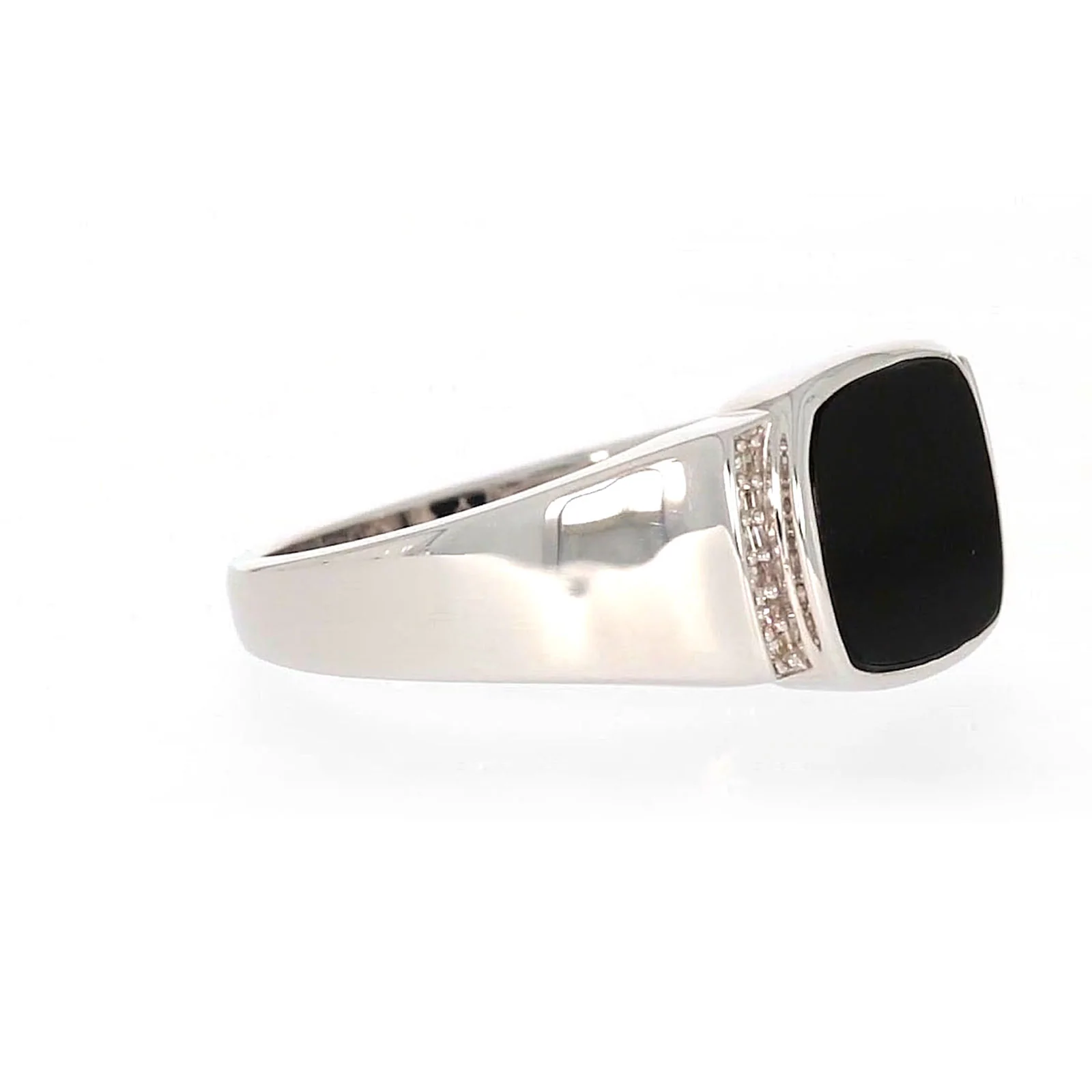 Sterling Silver 0.06 CARAT tw of Diamonds & Black Onyx Mens Ring - Image 64