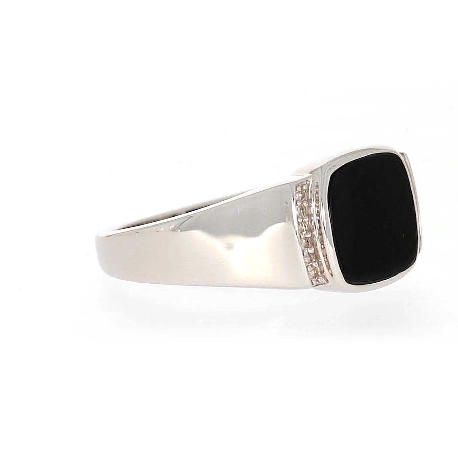 Sterling Silver 0.06 CARAT tw of Diamonds & Black Onyx Mens Ring - Image 65