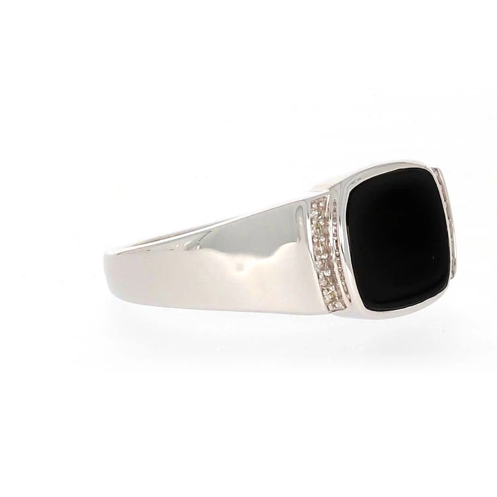 Sterling Silver 0.06 CARAT tw of Diamonds & Black Onyx Mens Ring - Image 66