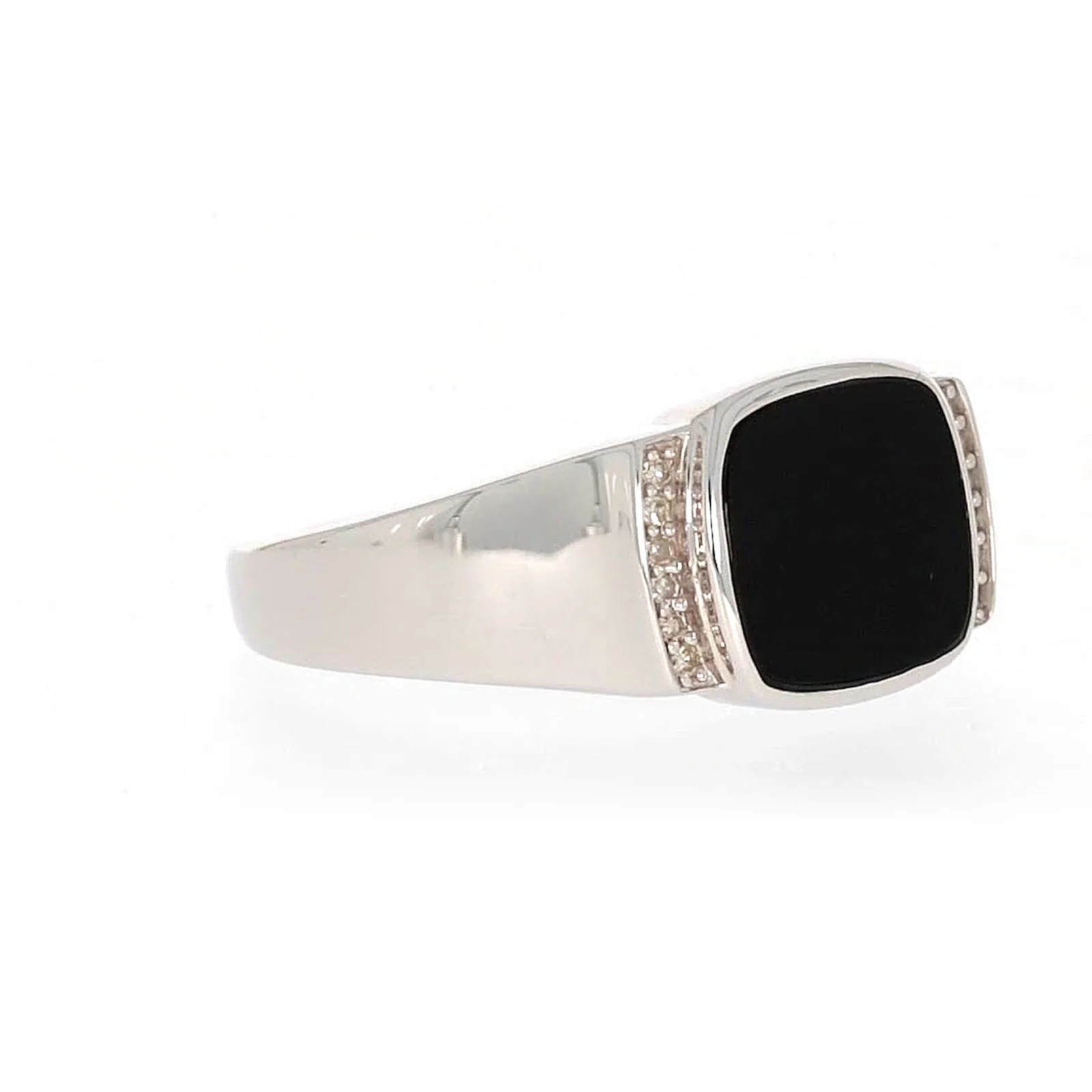 Sterling Silver 0.06 CARAT tw of Diamonds & Black Onyx Mens Ring - Image 67