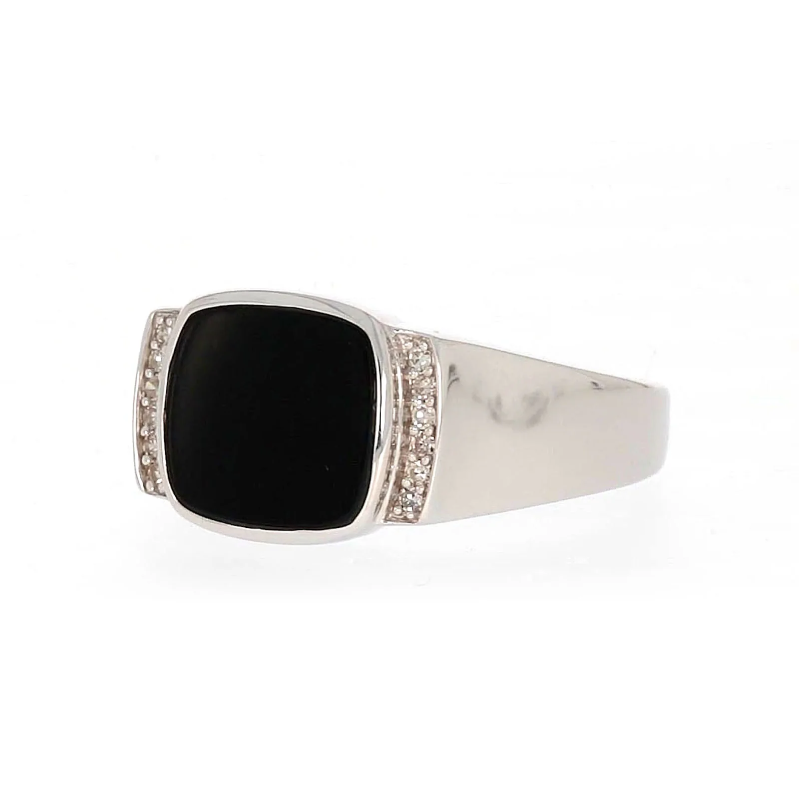 Sterling Silver 0.06 CARAT tw of Diamonds & Black Onyx Mens Ring - Image 7