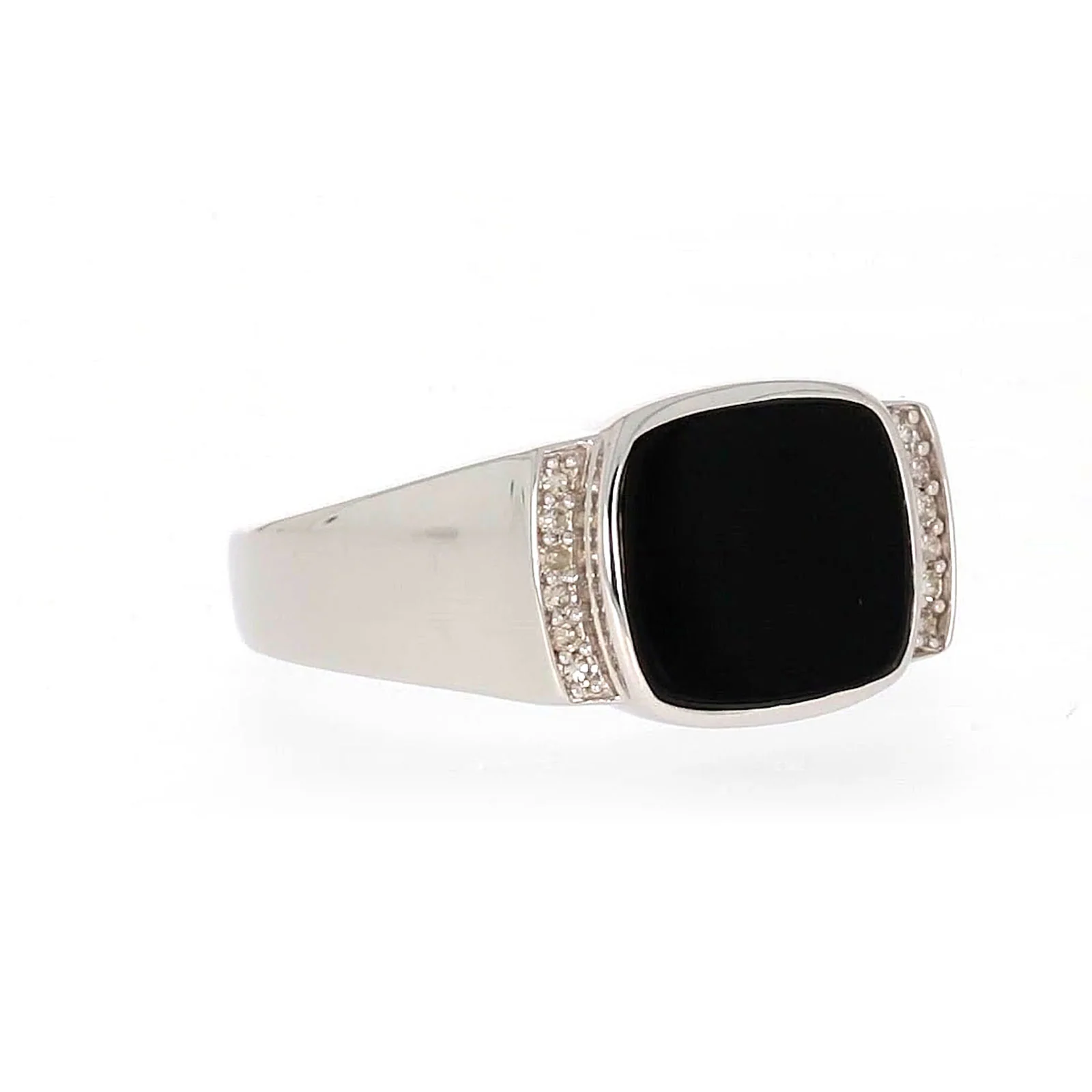 Sterling Silver 0.06 CARAT tw of Diamonds & Black Onyx Mens Ring - Image 70