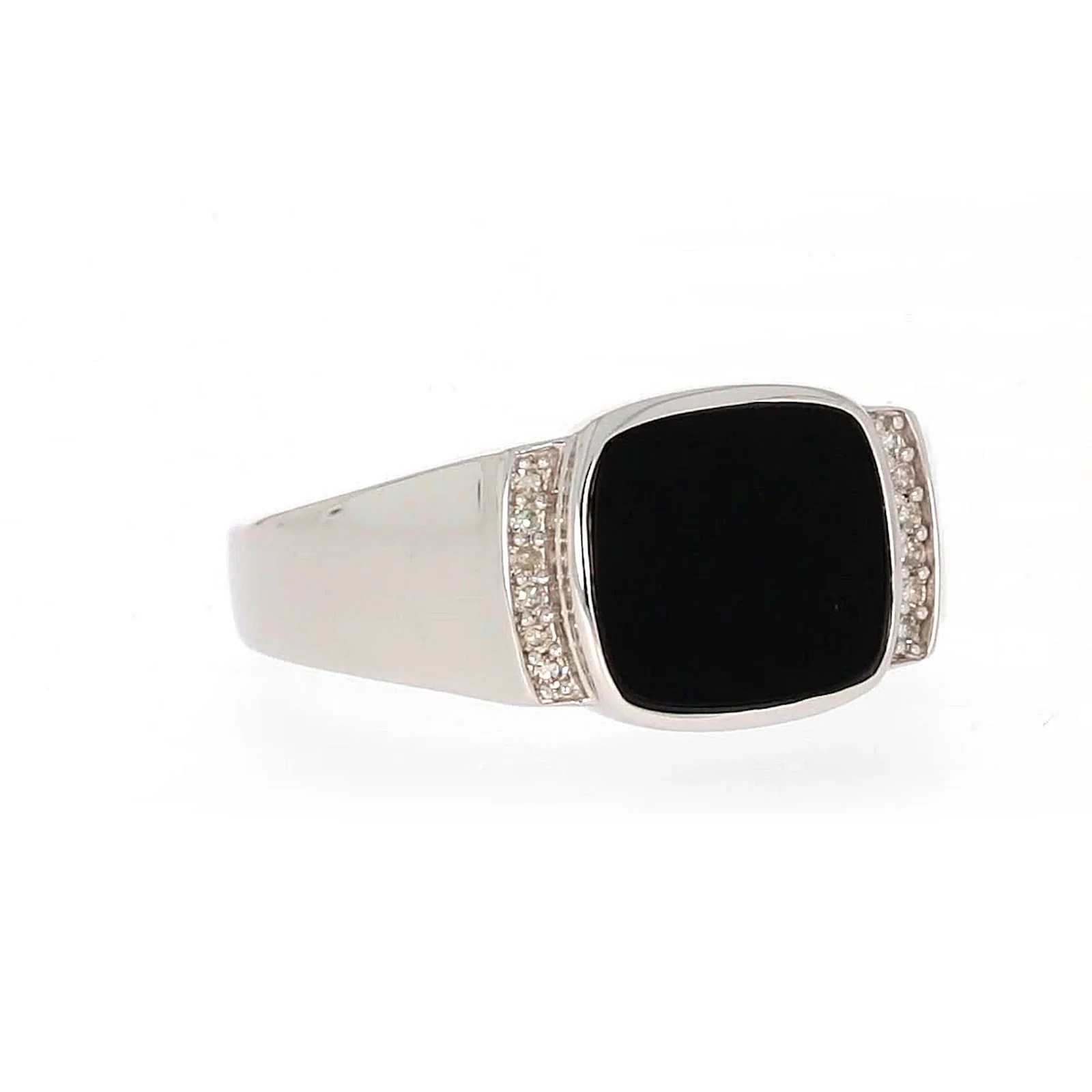 Sterling Silver 0.06 CARAT tw of Diamonds & Black Onyx Mens Ring - Image 71