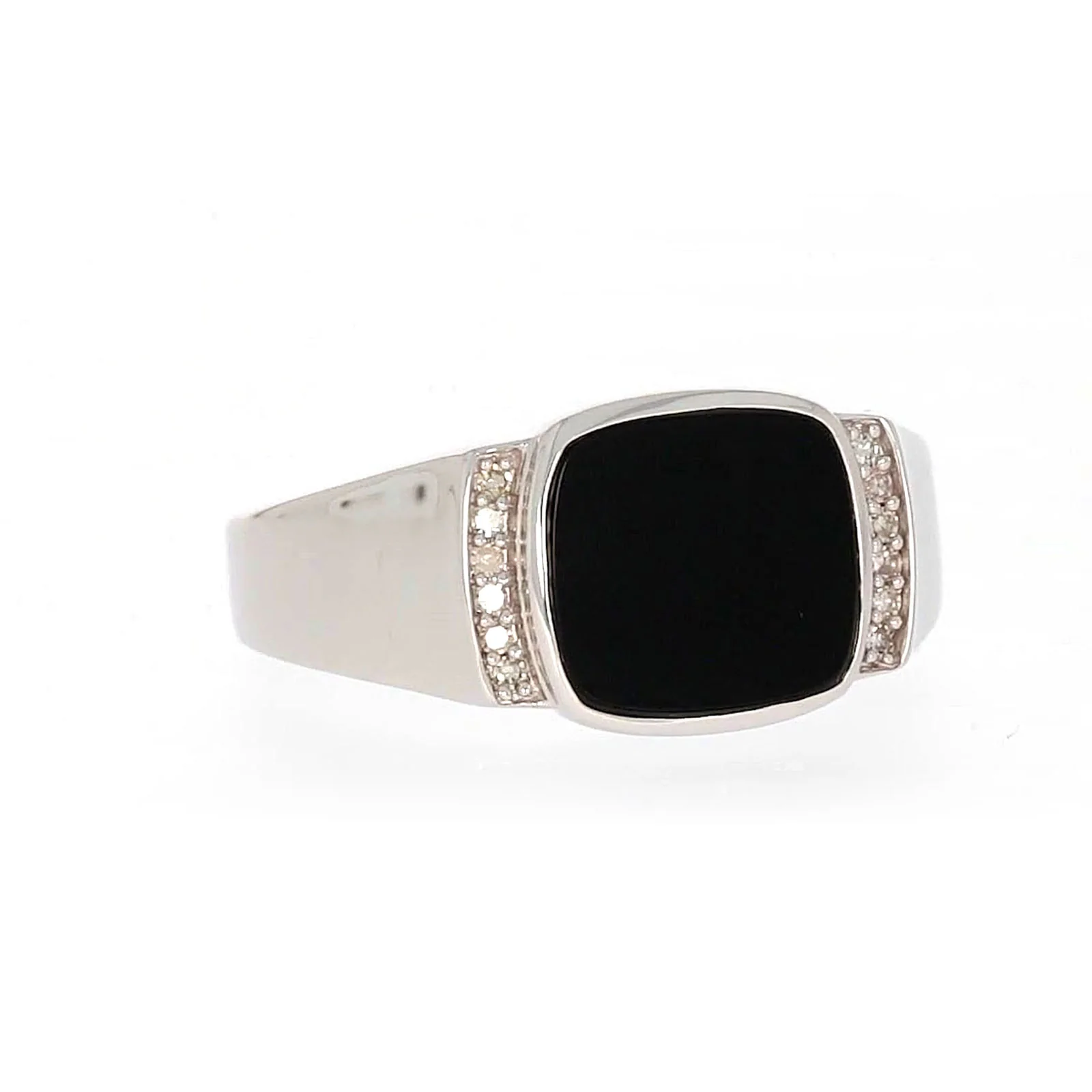 Sterling Silver 0.06 CARAT tw of Diamonds & Black Onyx Mens Ring - Image 72