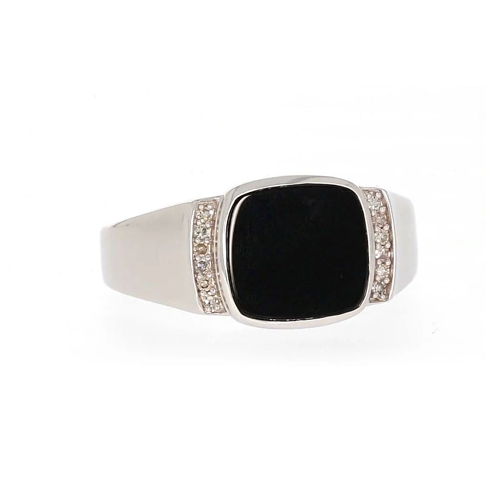 Sterling Silver 0.06 CARAT tw of Diamonds & Black Onyx Mens Ring - Image 73
