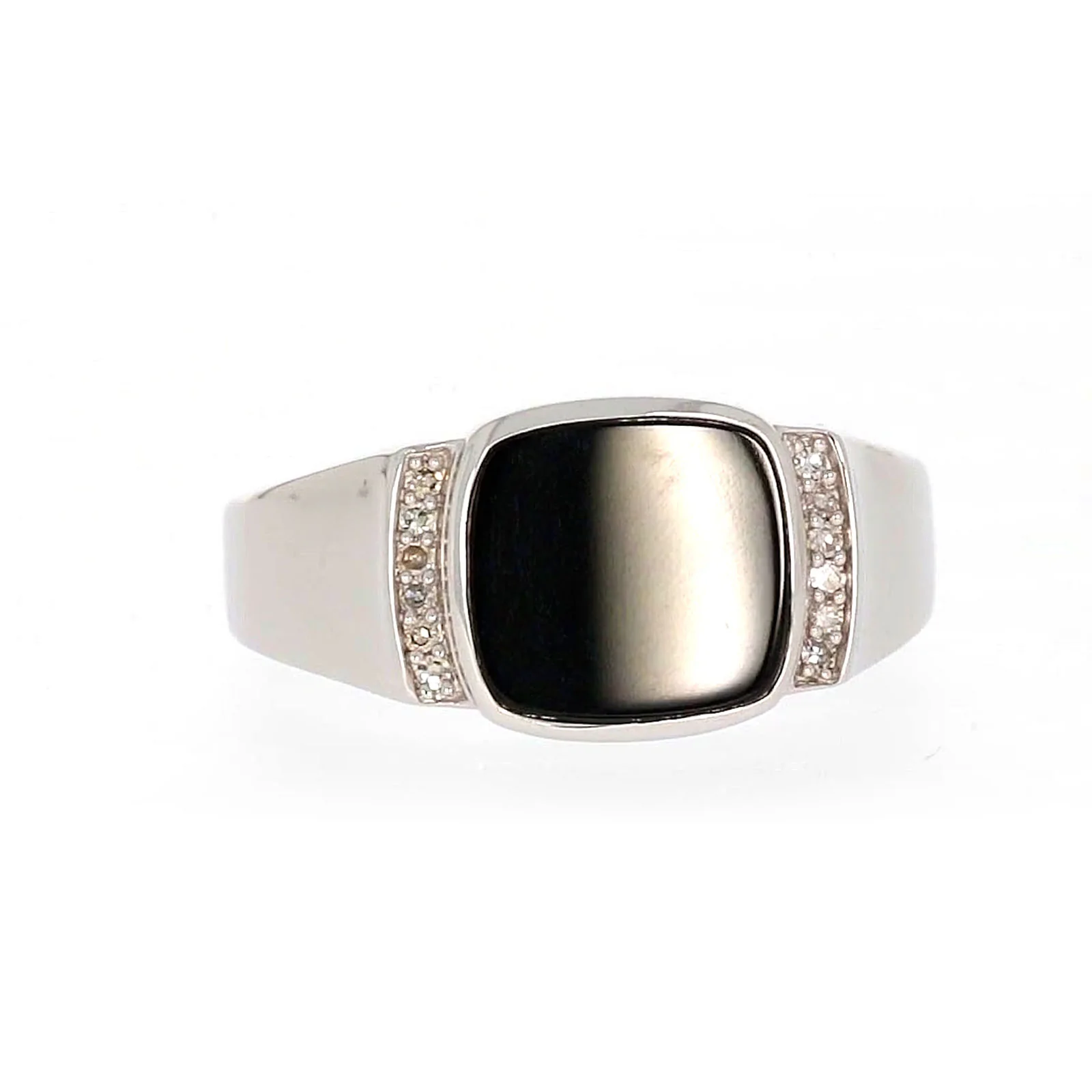Sterling Silver 0.06 CARAT tw of Diamonds & Black Onyx Mens Ring - Image 74