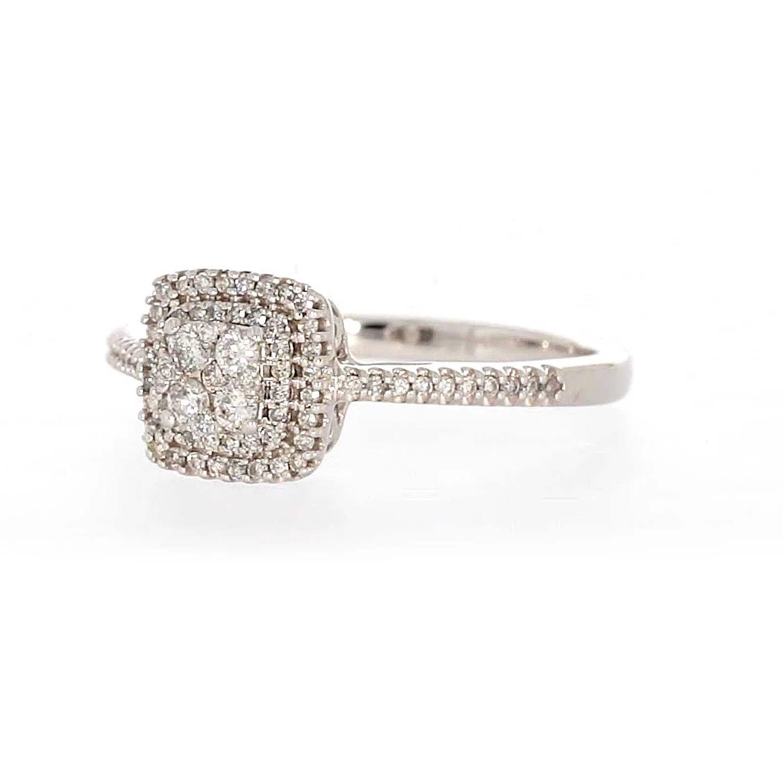 London 9ct White Gold Round Brilliant Cut with 1/3 CARAT tw of Diamonds Ring - Image 6