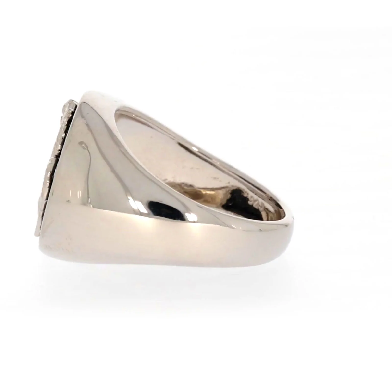 Sterling Silver Cubic Zirconia & Black Onyx Dragon Signet Mens Ring - Image 22
