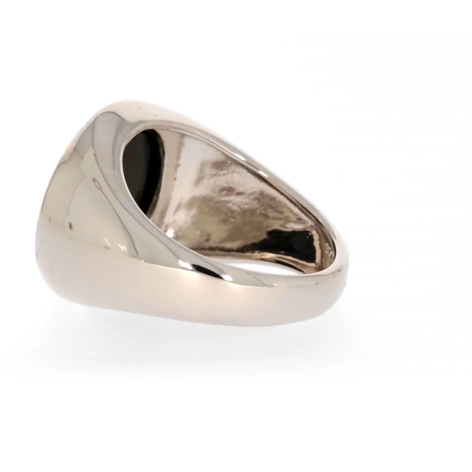 Sterling Silver Cubic Zirconia & Black Onyx Dragon Signet Mens Ring - Image 27