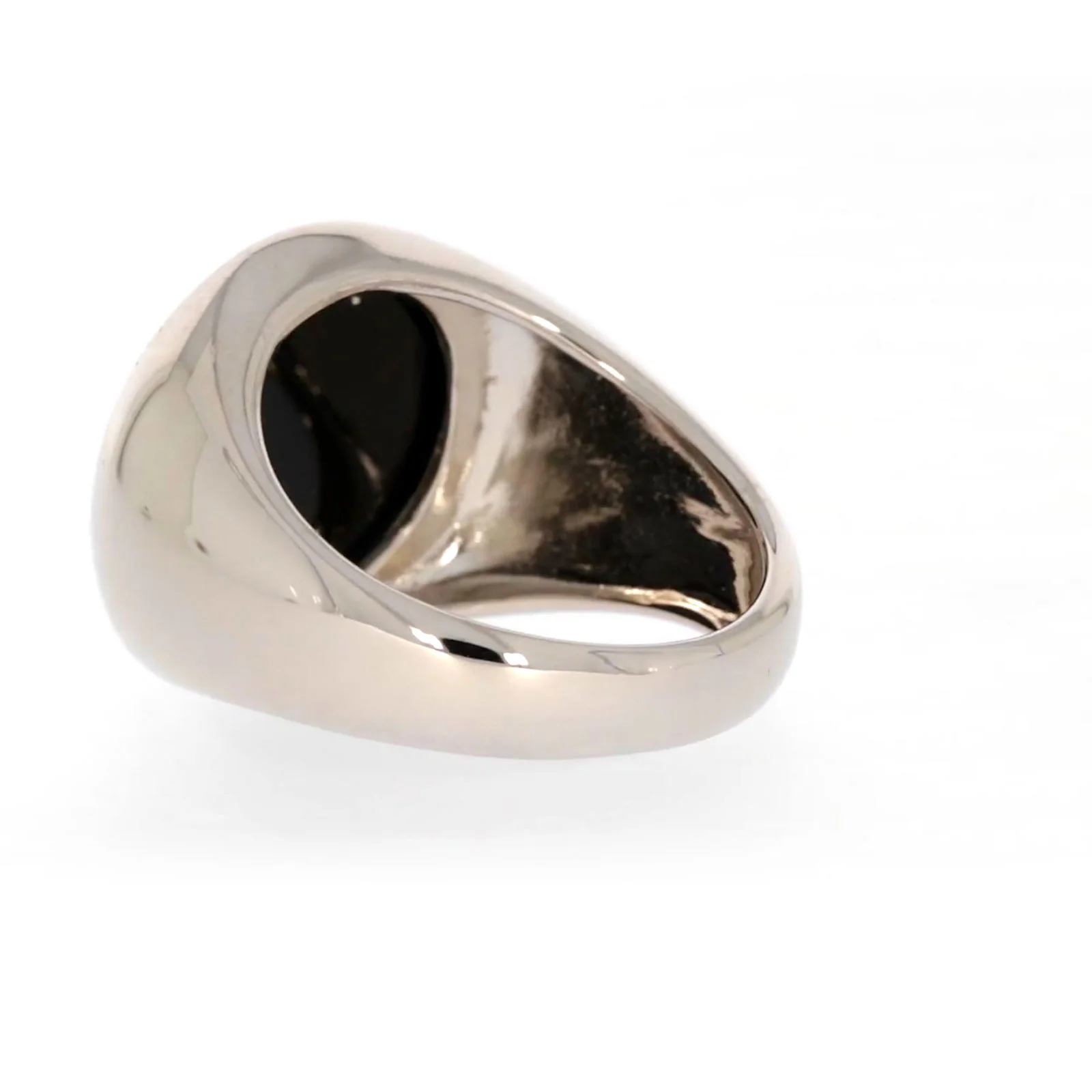 Sterling Silver Cubic Zirconia & Black Onyx Dragon Signet Mens Ring - Image 30