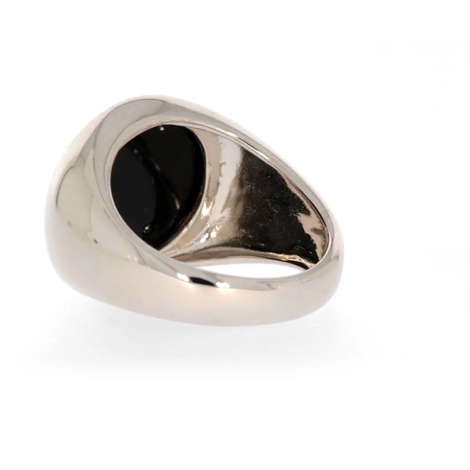 Sterling Silver Cubic Zirconia & Black Onyx Dragon Signet Mens Ring - Image 31