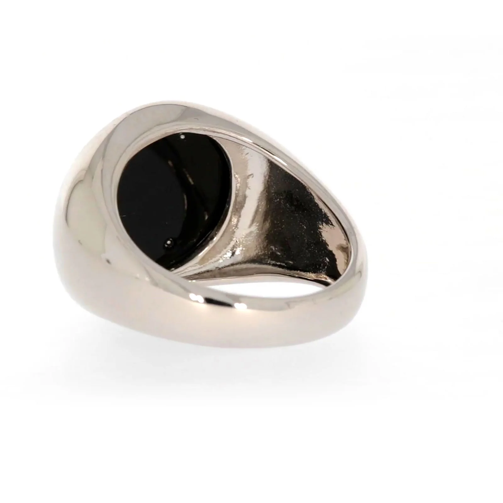 Sterling Silver Cubic Zirconia & Black Onyx Dragon Signet Mens Ring - Image 32