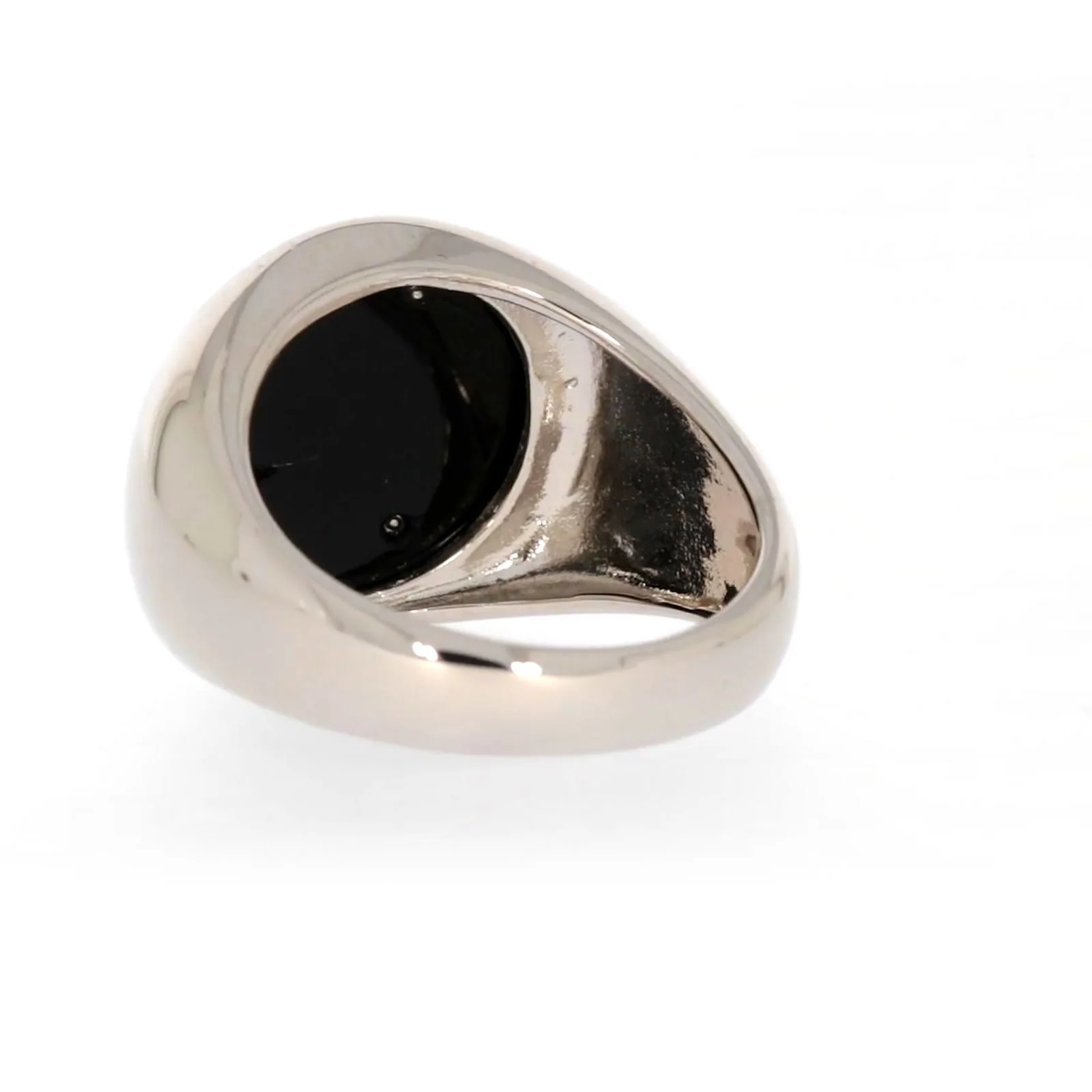 Sterling Silver Cubic Zirconia & Black Onyx Dragon Signet Mens Ring - Image 33