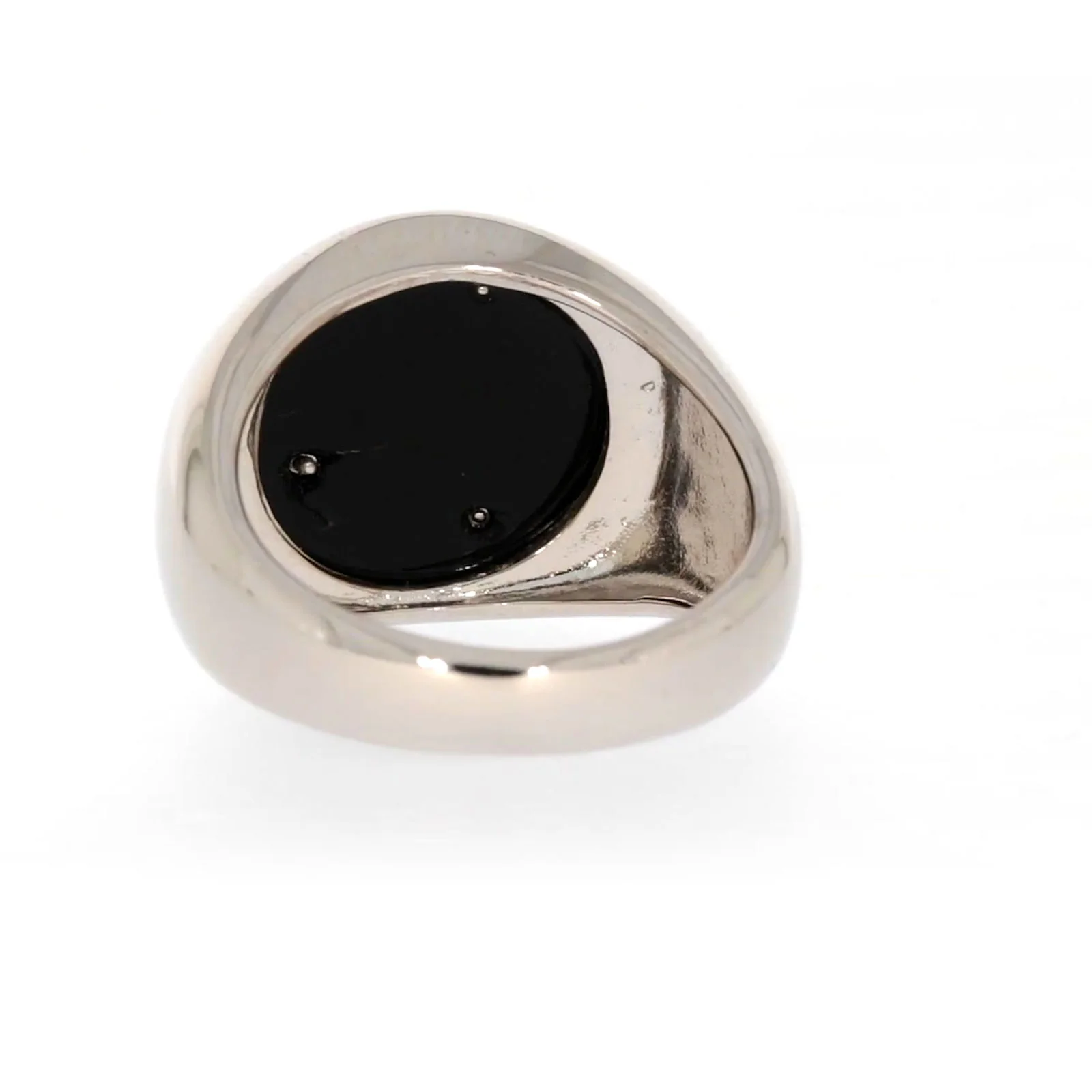 Sterling Silver Cubic Zirconia & Black Onyx Dragon Signet Mens Ring - Image 36