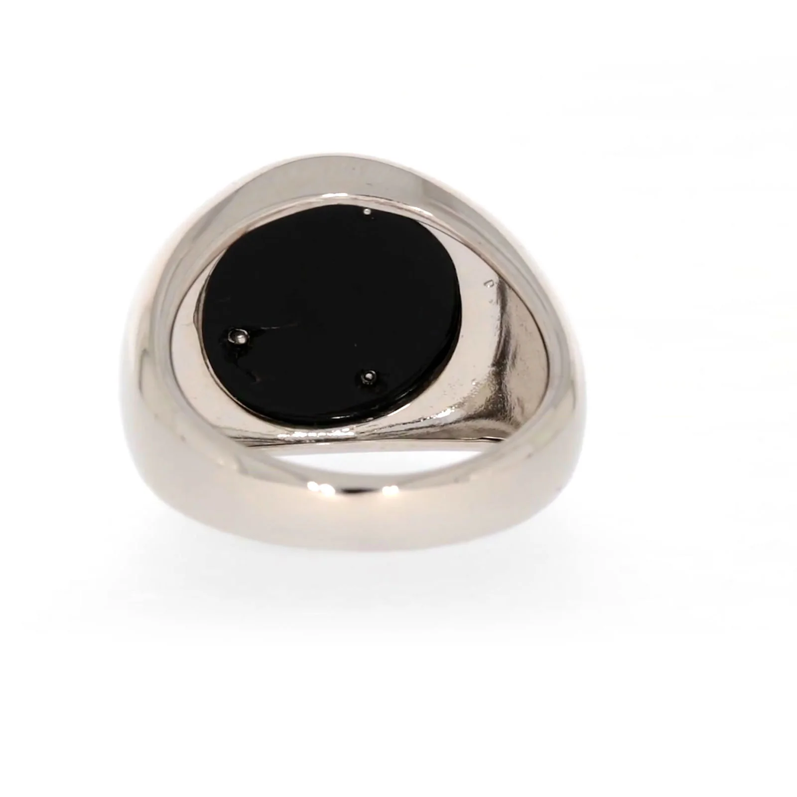 Sterling Silver Cubic Zirconia & Black Onyx Dragon Signet Mens Ring - Image 37