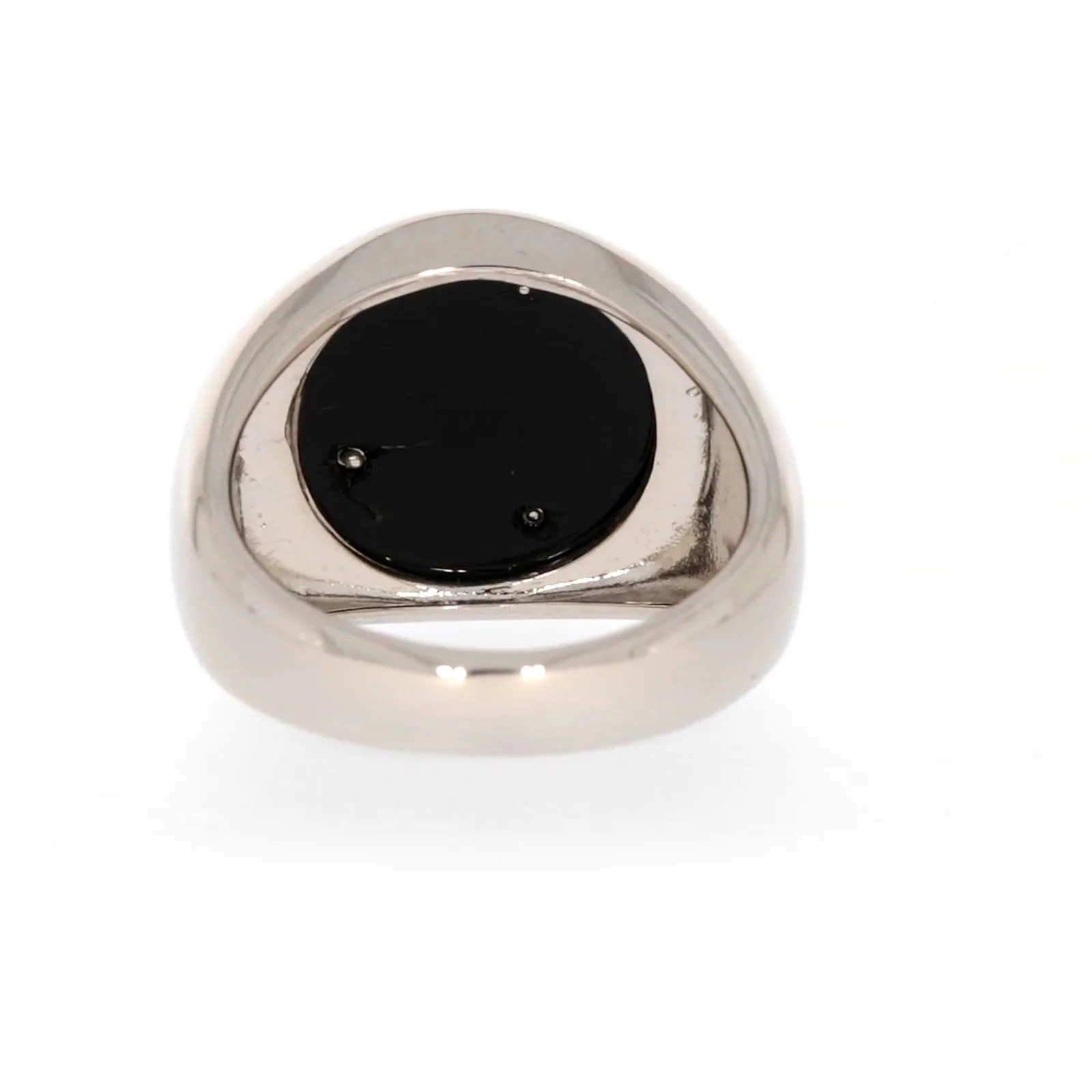 Sterling Silver Cubic Zirconia & Black Onyx Dragon Signet Mens Ring - Image 38
