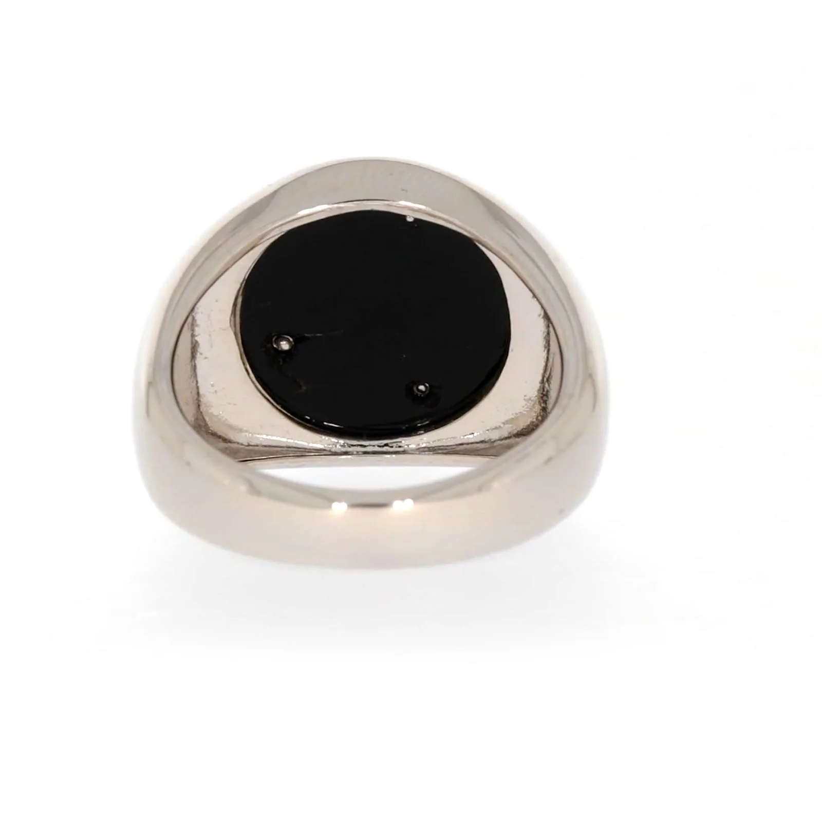 Sterling Silver Cubic Zirconia & Black Onyx Dragon Signet Mens Ring - Image 39