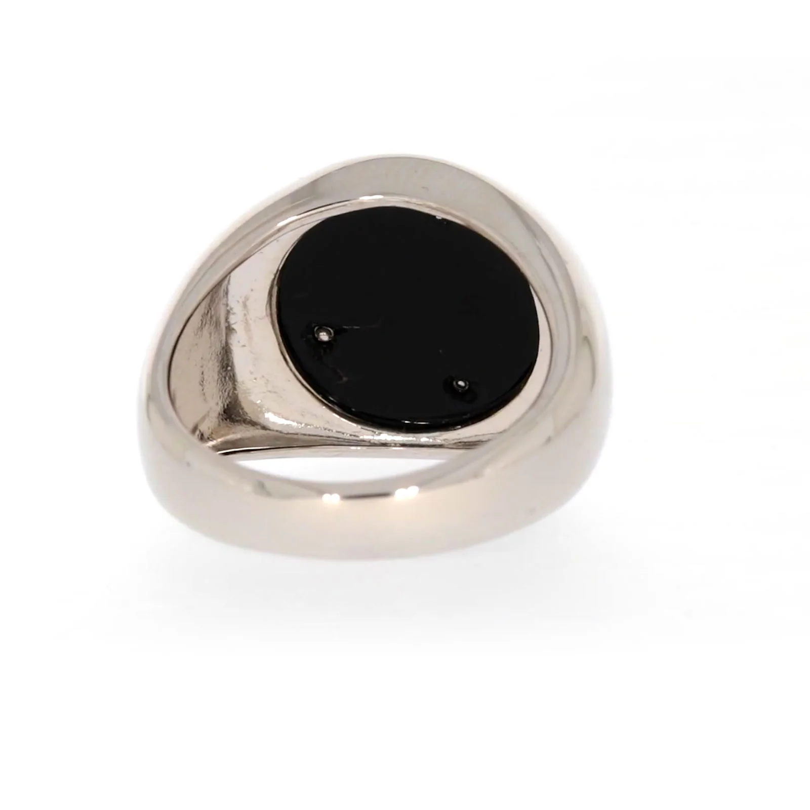 Sterling Silver Cubic Zirconia & Black Onyx Dragon Signet Mens Ring - Image 41
