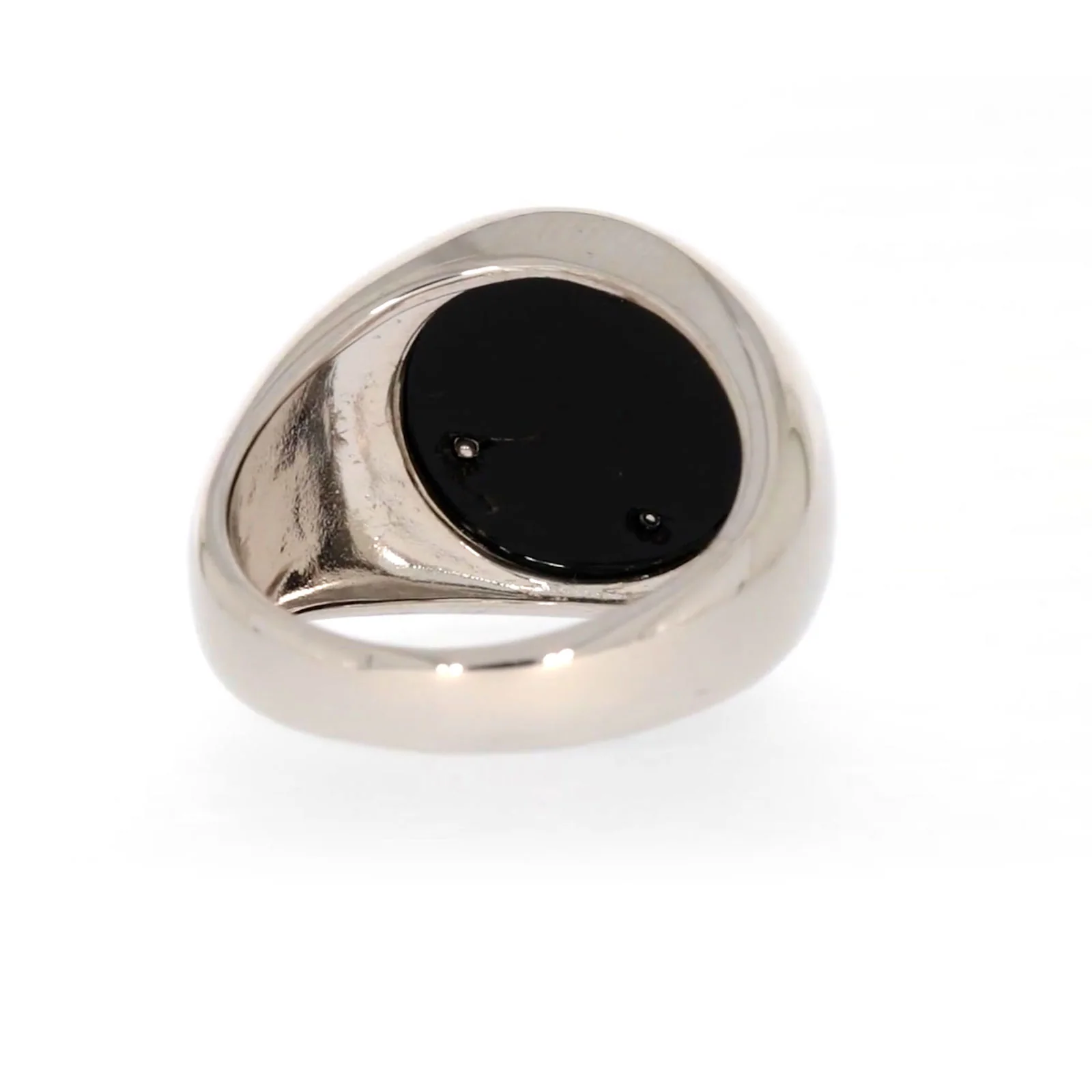 Sterling Silver Cubic Zirconia & Black Onyx Dragon Signet Mens Ring - Image 42
