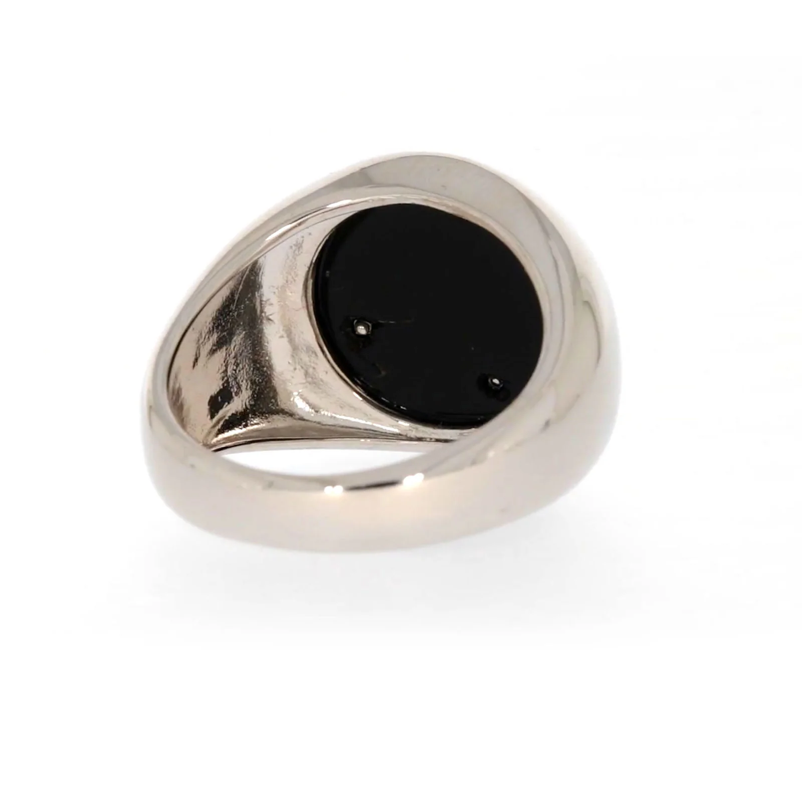 Sterling Silver Cubic Zirconia & Black Onyx Dragon Signet Mens Ring - Image 43