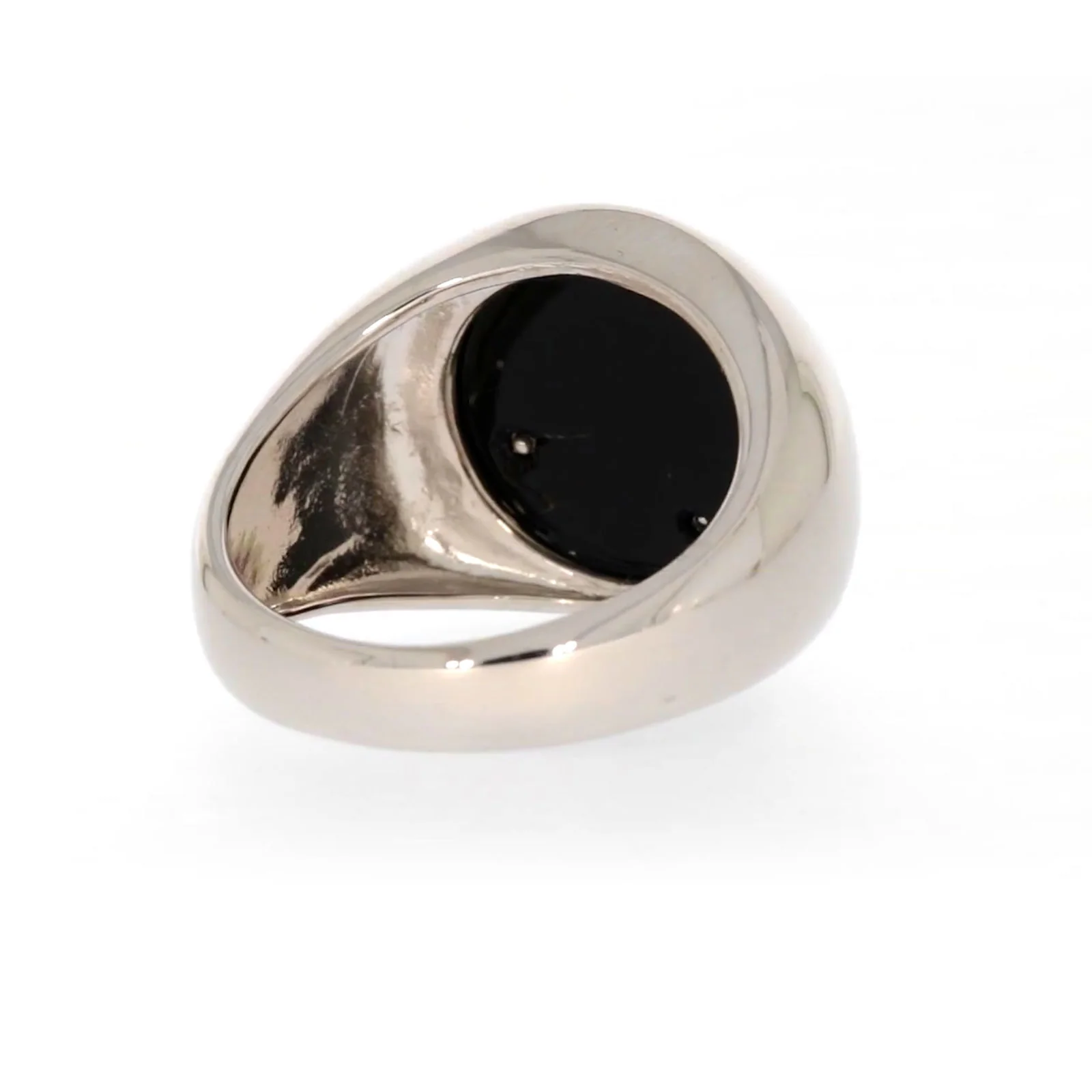 Sterling Silver Cubic Zirconia & Black Onyx Dragon Signet Mens Ring - Image 44