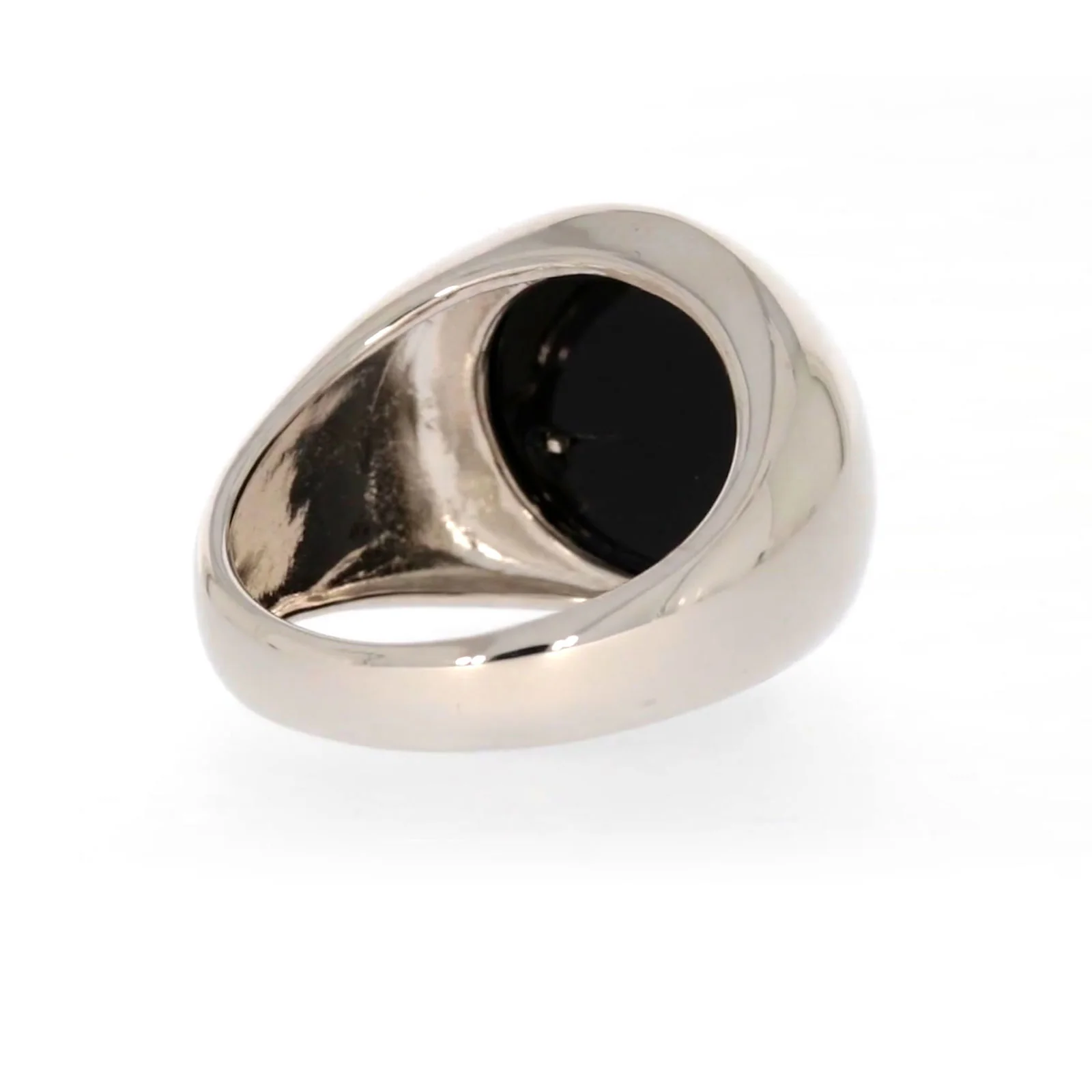 Sterling Silver Cubic Zirconia & Black Onyx Dragon Signet Mens Ring - Image 45