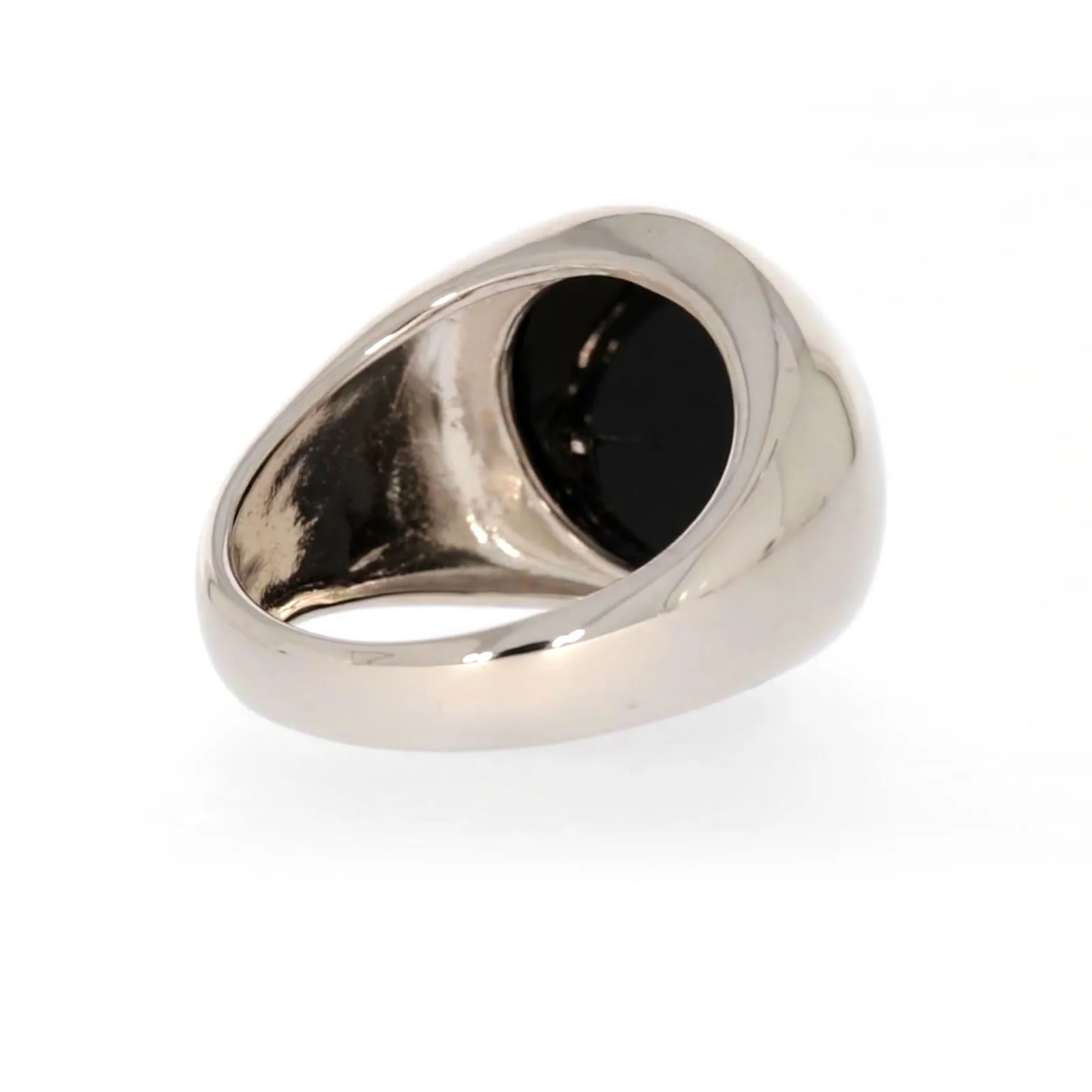 Sterling Silver Cubic Zirconia & Black Onyx Dragon Signet Mens Ring - Image 46