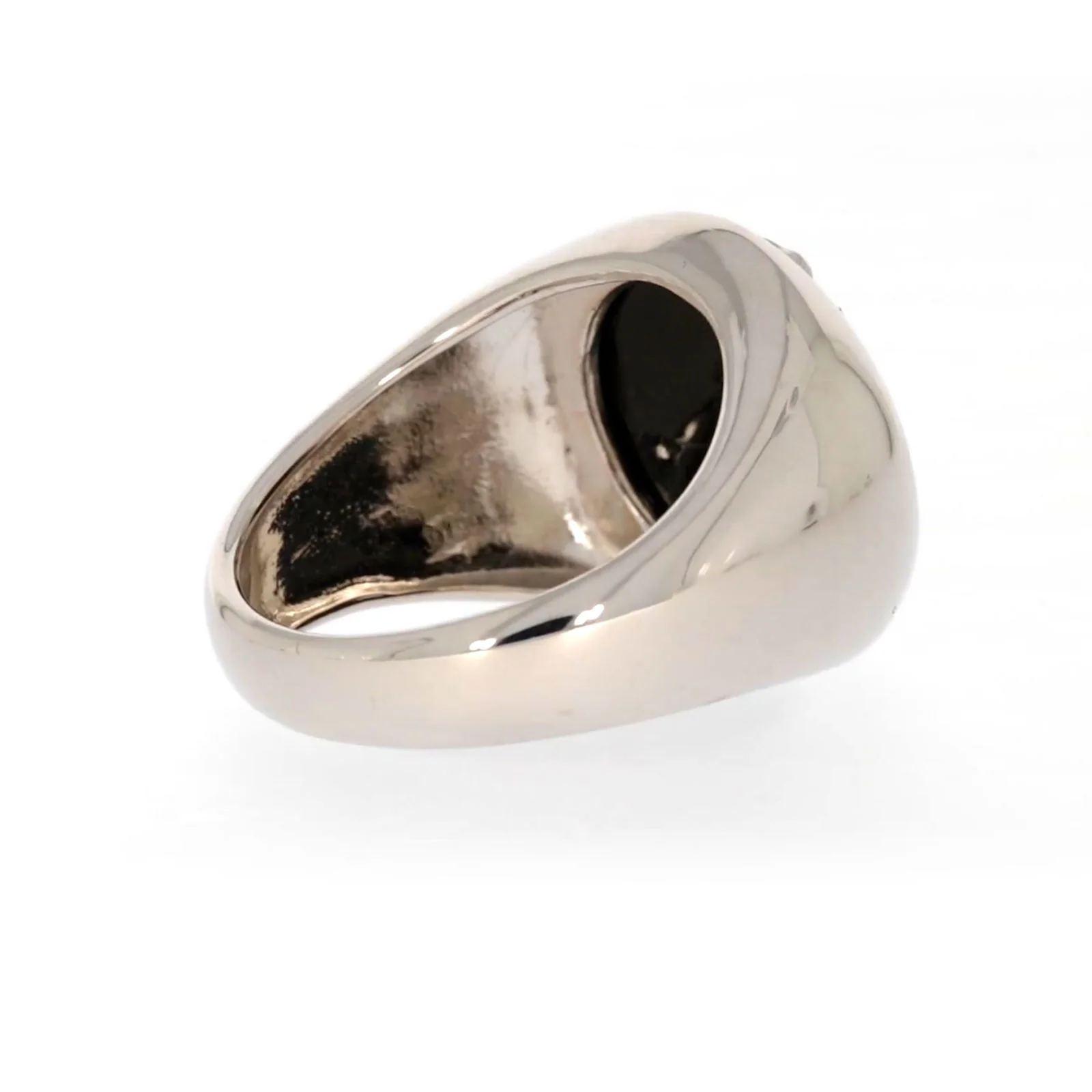 Sterling Silver Cubic Zirconia & Black Onyx Dragon Signet Mens Ring - Image 49
