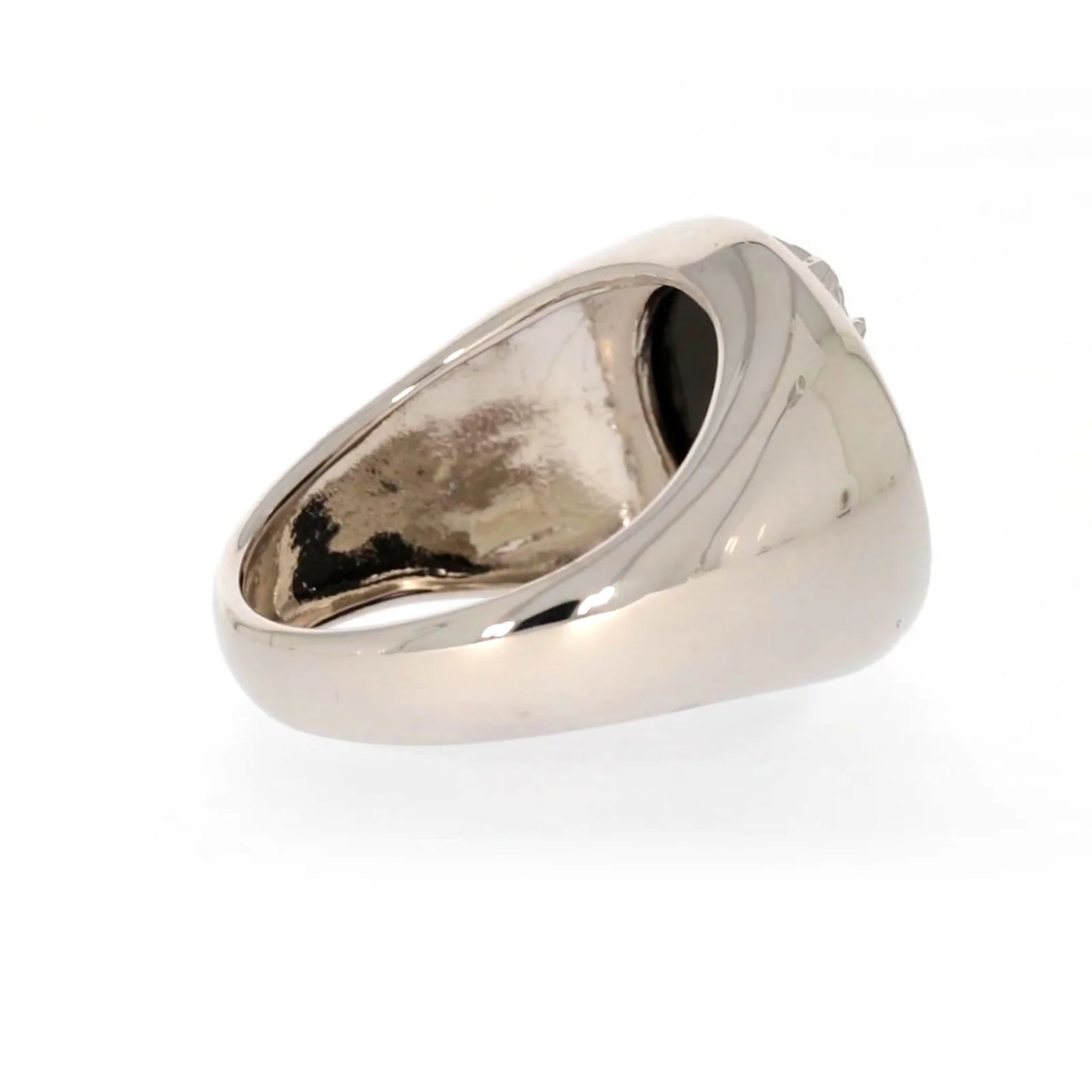 Sterling Silver Cubic Zirconia & Black Onyx Dragon Signet Mens Ring - Image 51