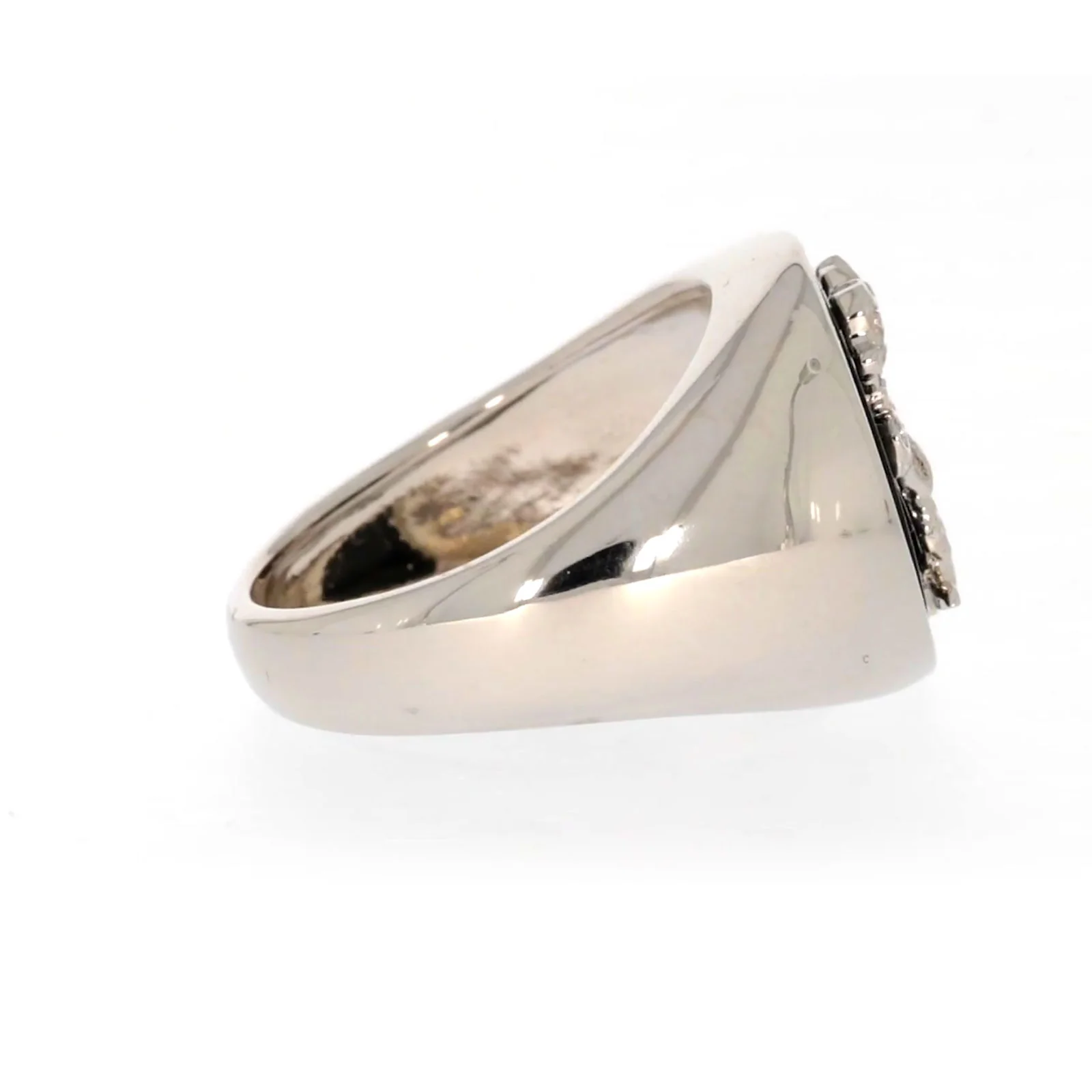 Sterling Silver Cubic Zirconia & Black Onyx Dragon Signet Mens Ring - Image 56