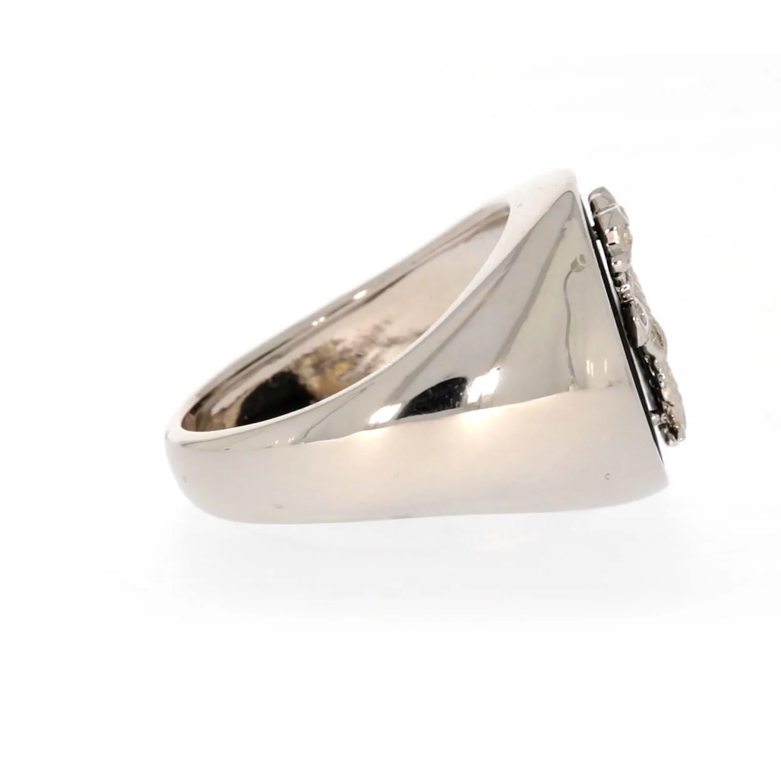 Sterling Silver Cubic Zirconia & Black Onyx Dragon Signet Mens Ring - Image 57