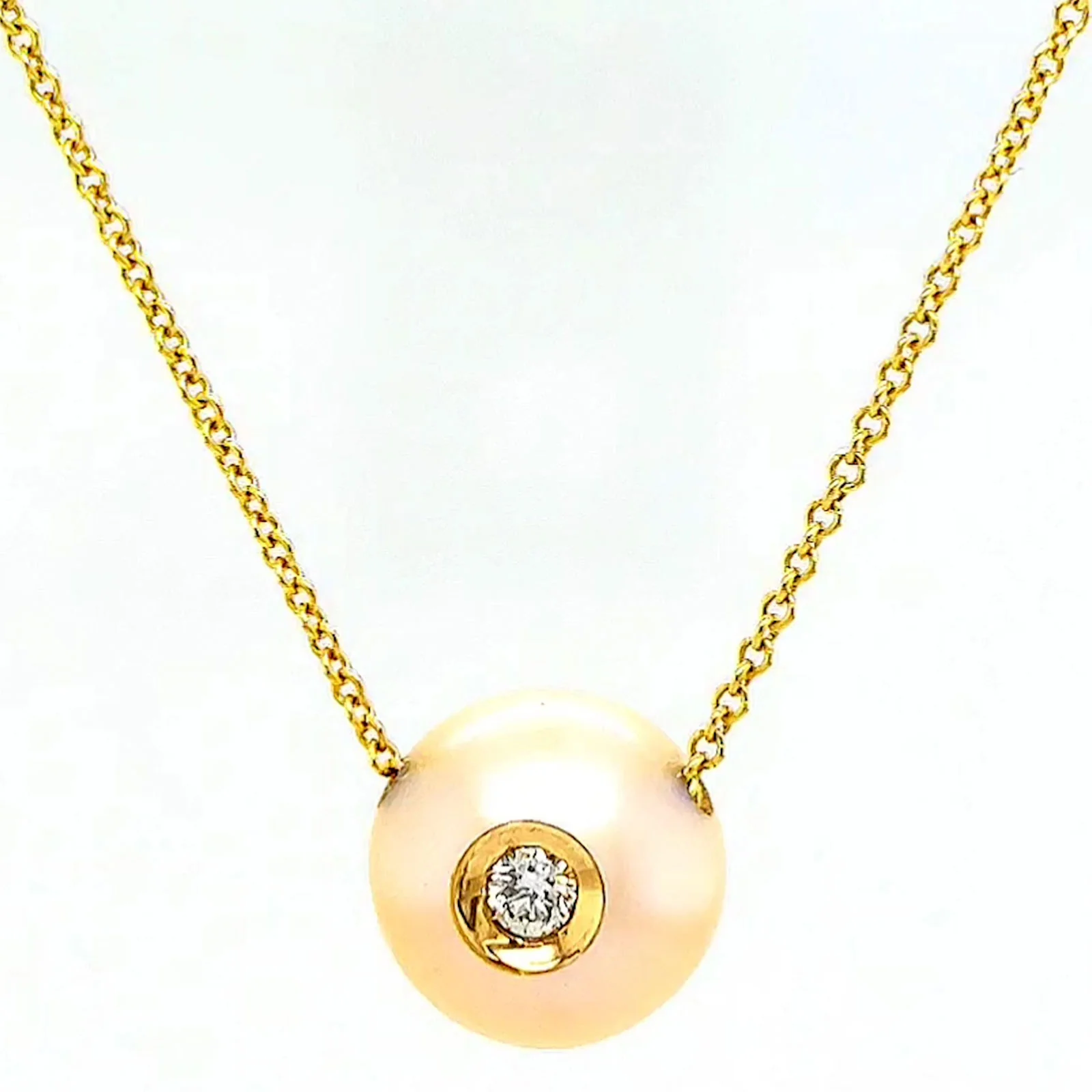 14ct Yellow Gold & Diamond Set Pendant - Image 4