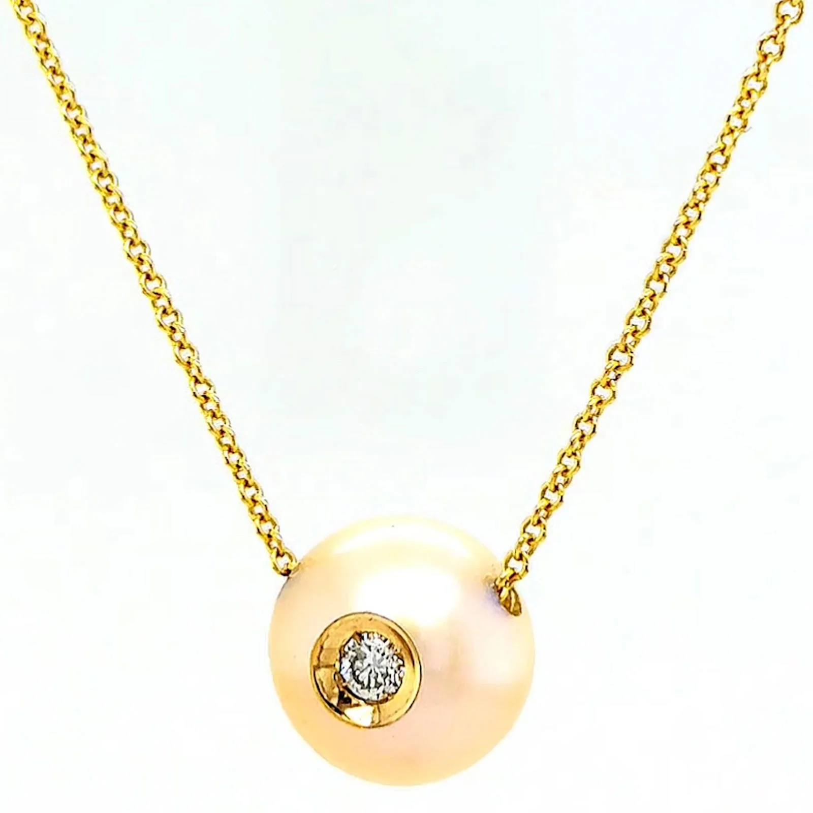 14ct Yellow Gold & Diamond Set Pendant - Image 6