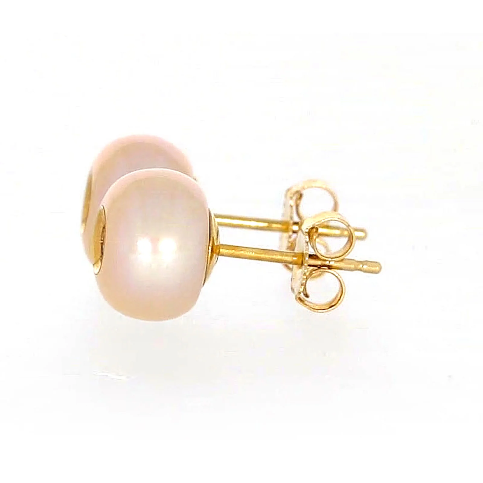 14ct Yellow Gold Freshwater Pearl & Diamond Set Stud Earrings - Image 18