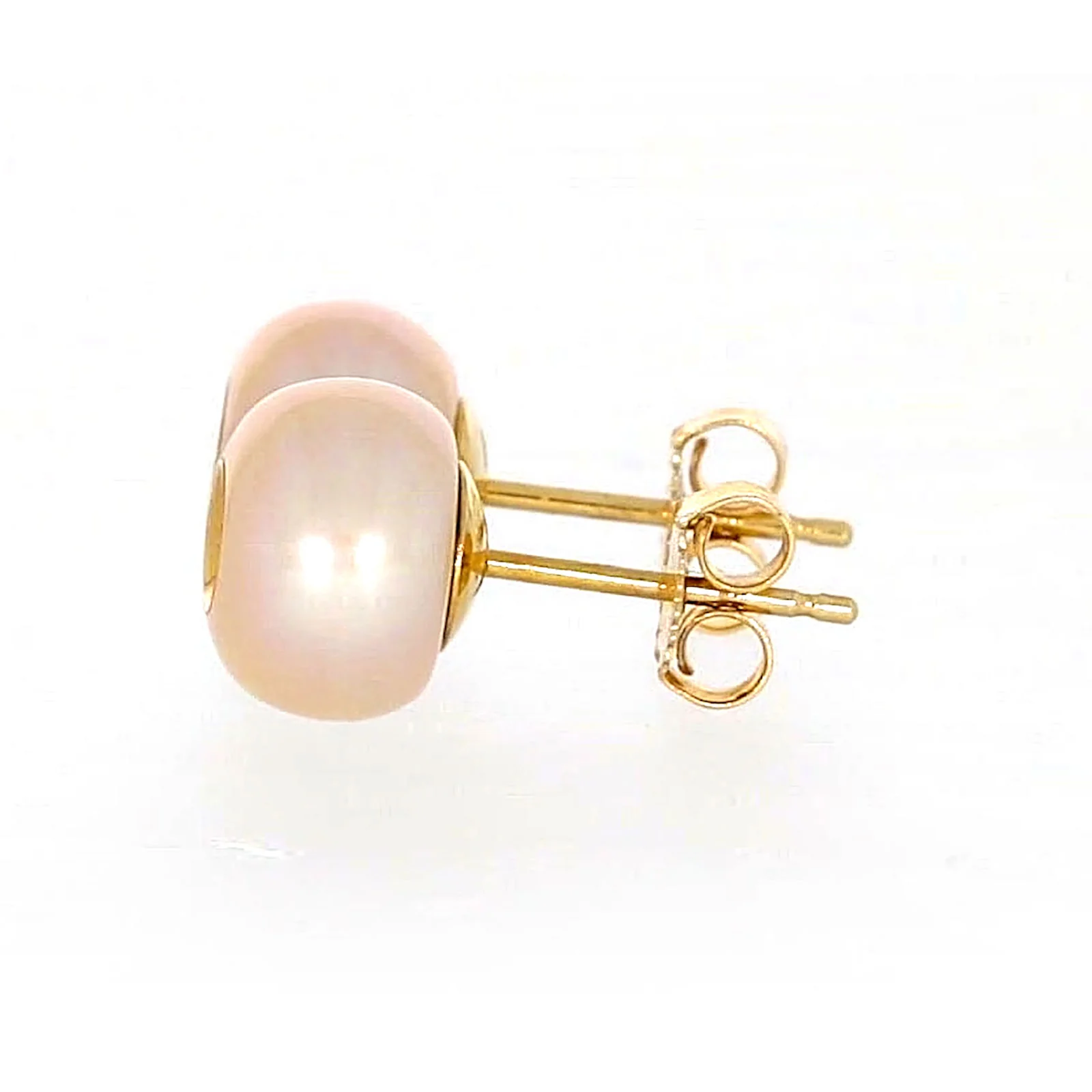 14ct Yellow Gold Freshwater Pearl & Diamond Set Stud Earrings - Image 19