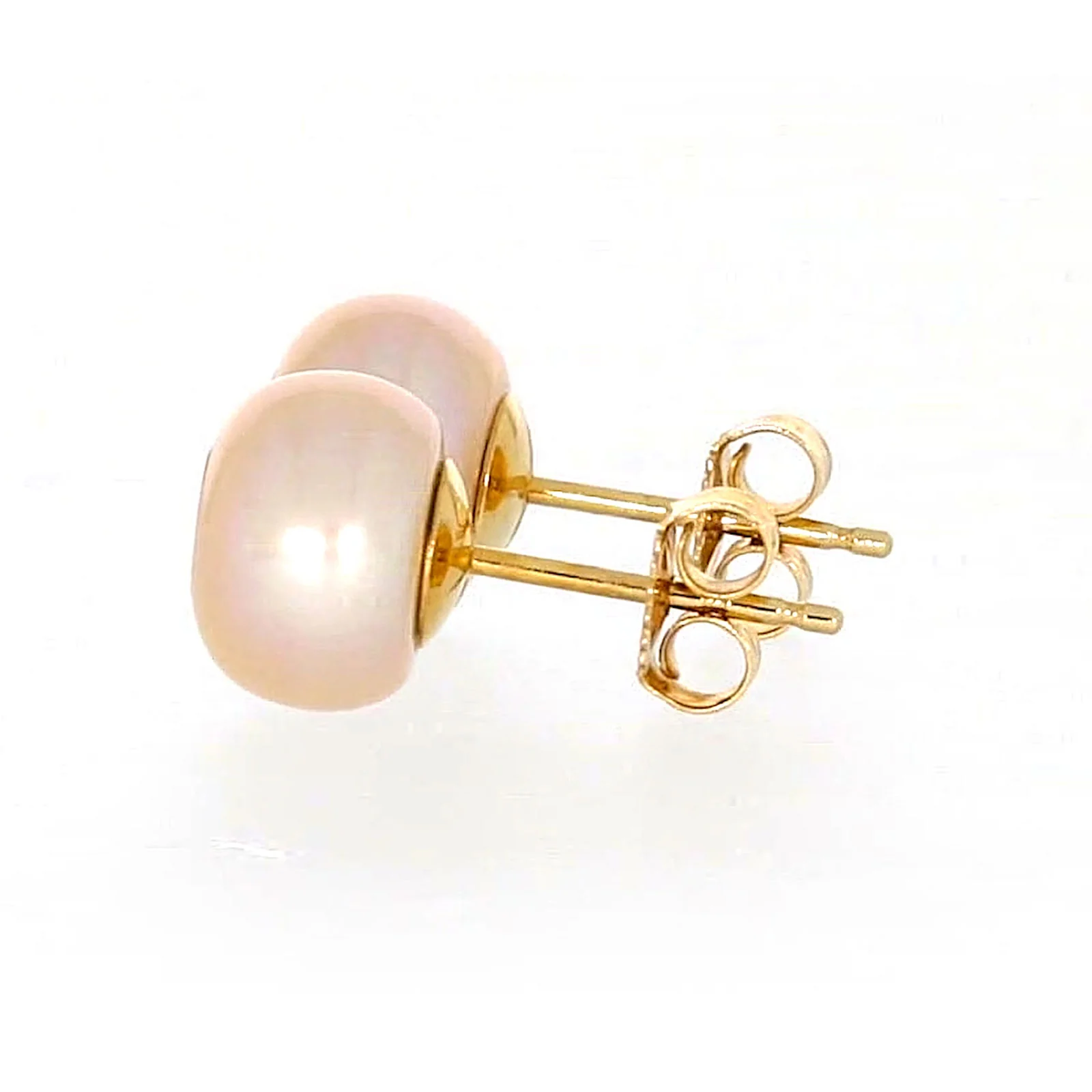 14ct Yellow Gold Freshwater Pearl & Diamond Set Stud Earrings - Image 21
