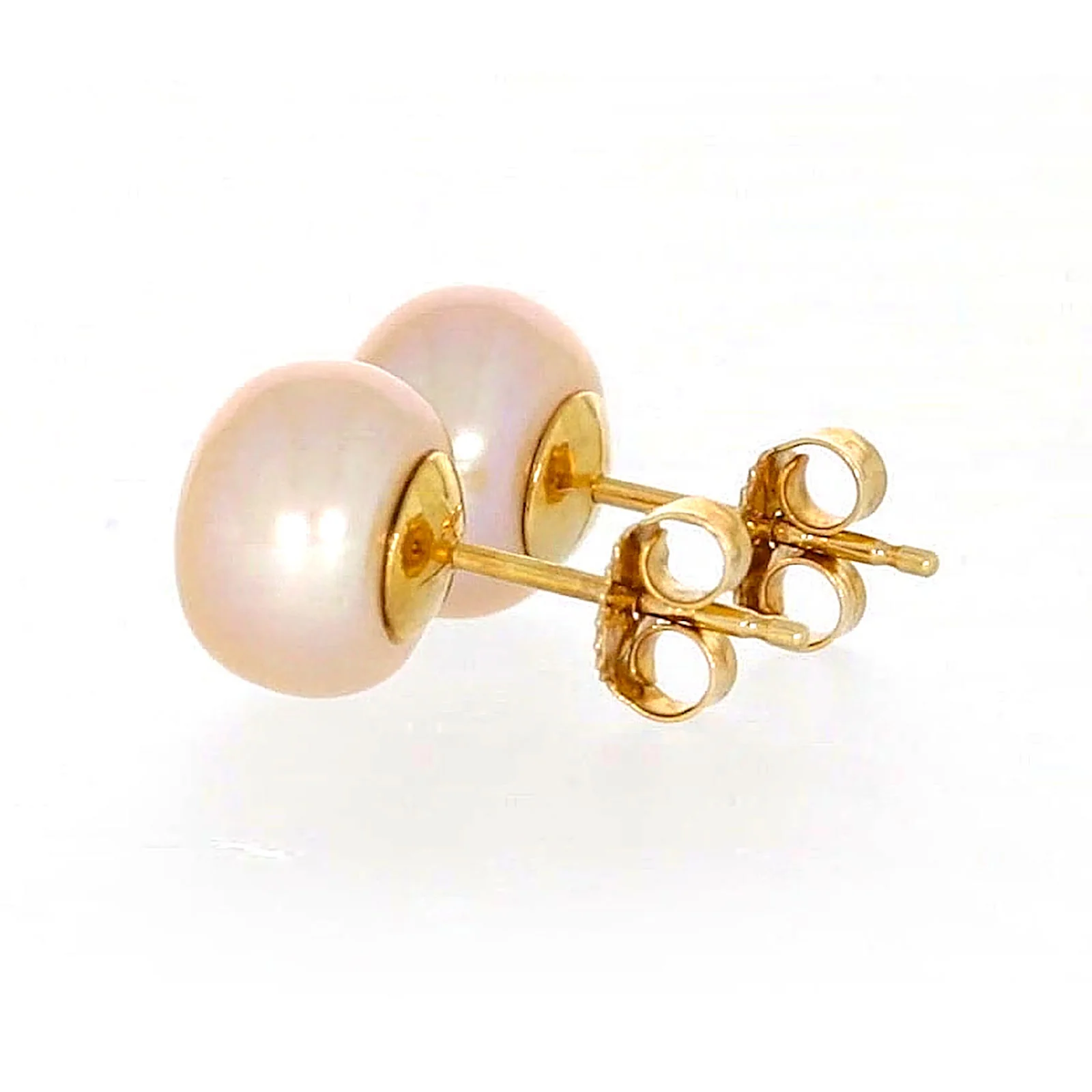 14ct Yellow Gold Freshwater Pearl & Diamond Set Stud Earrings - Image 24