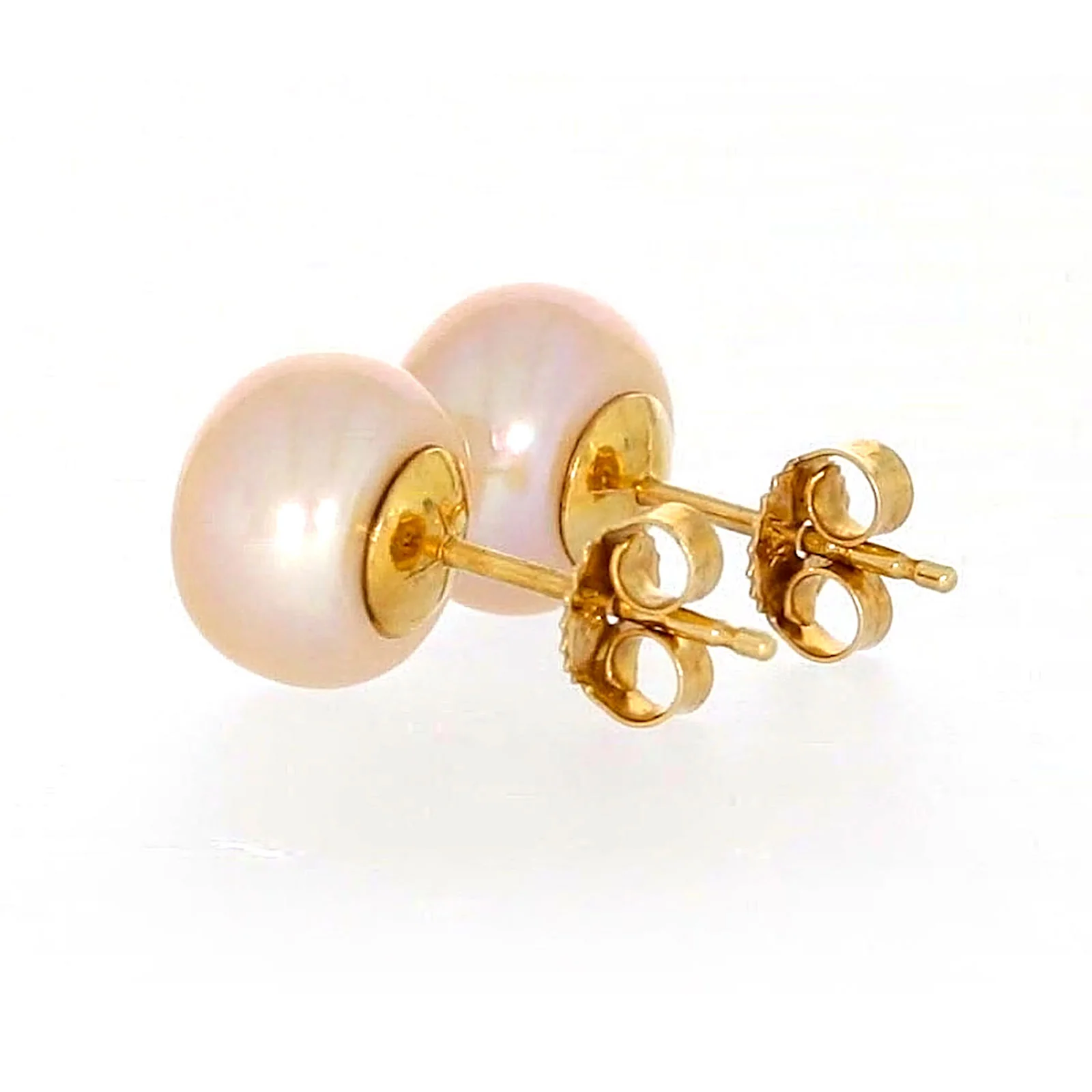 14ct Yellow Gold Freshwater Pearl & Diamond Set Stud Earrings - Image 26