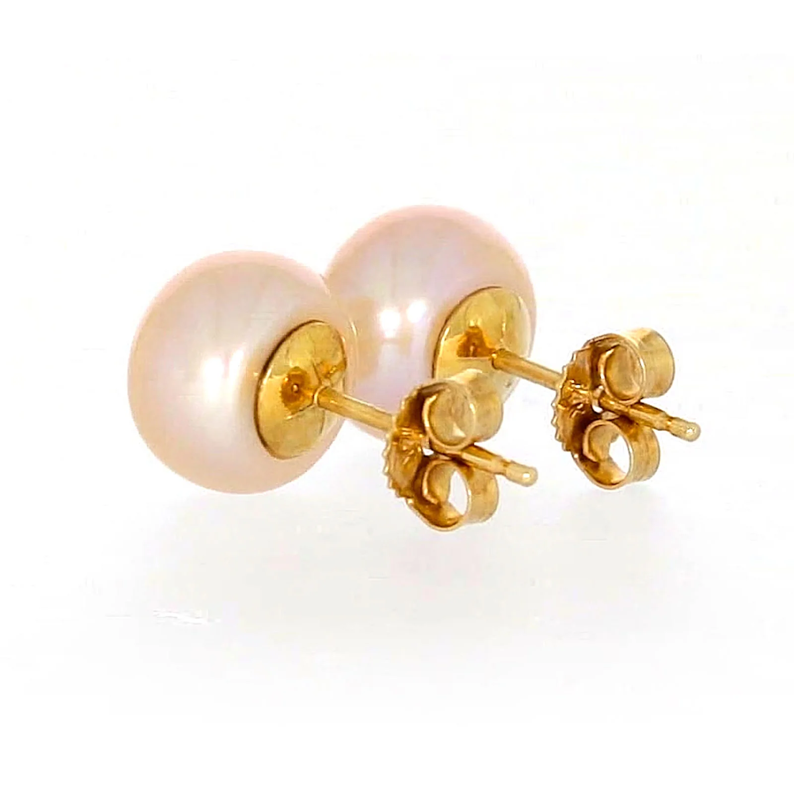 14ct Yellow Gold Freshwater Pearl & Diamond Set Stud Earrings - Image 28