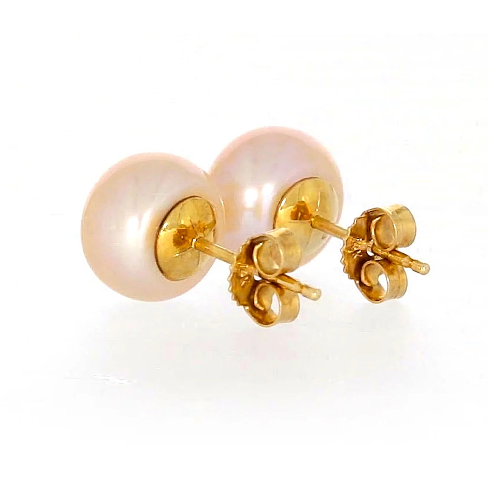 14ct Yellow Gold Freshwater Pearl & Diamond Set Stud Earrings - Image 29