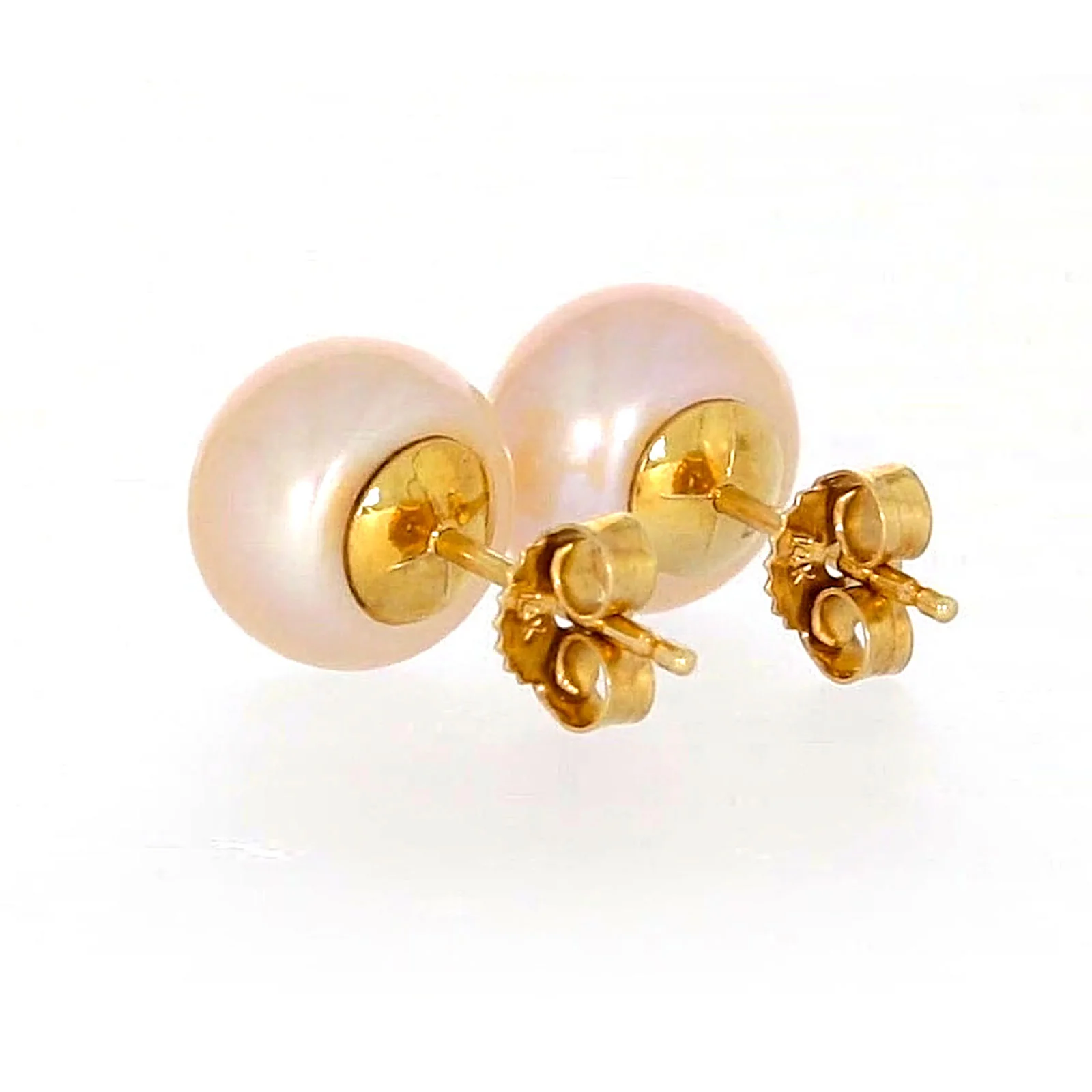 14ct Yellow Gold Freshwater Pearl & Diamond Set Stud Earrings - Image 30