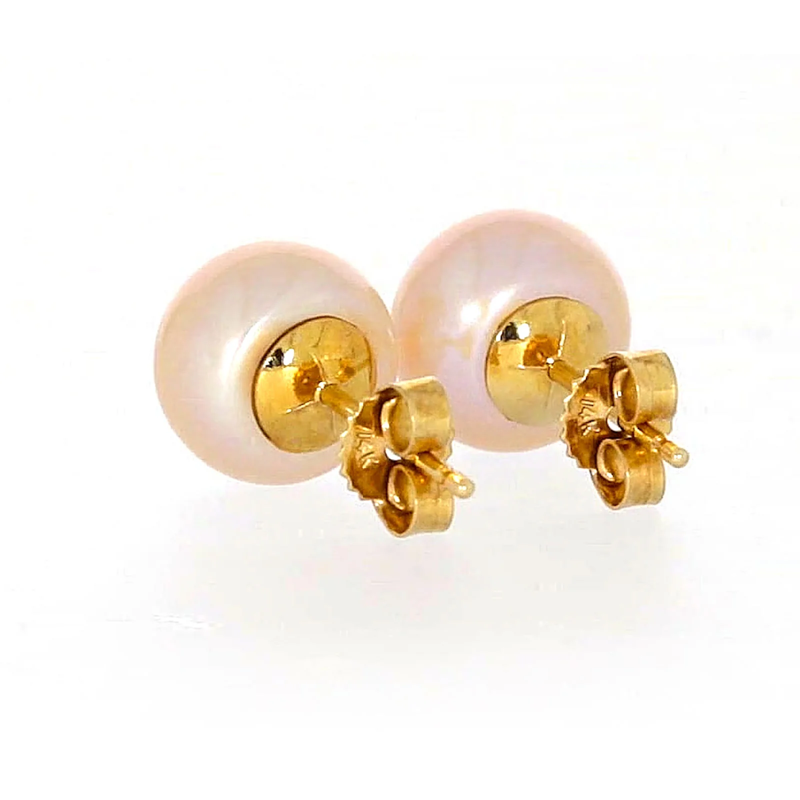 14ct Yellow Gold Freshwater Pearl & Diamond Set Stud Earrings - Image 32
