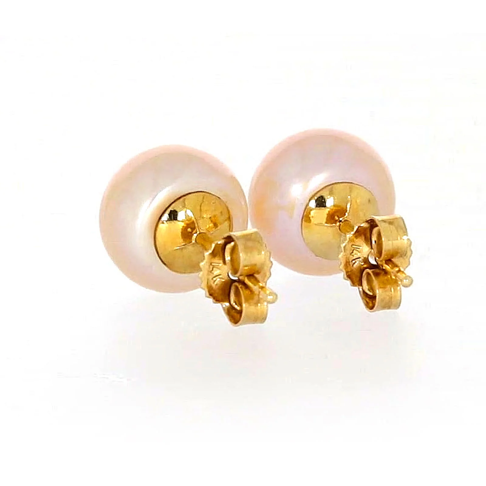 14ct Yellow Gold Freshwater Pearl & Diamond Set Stud Earrings - Image 33