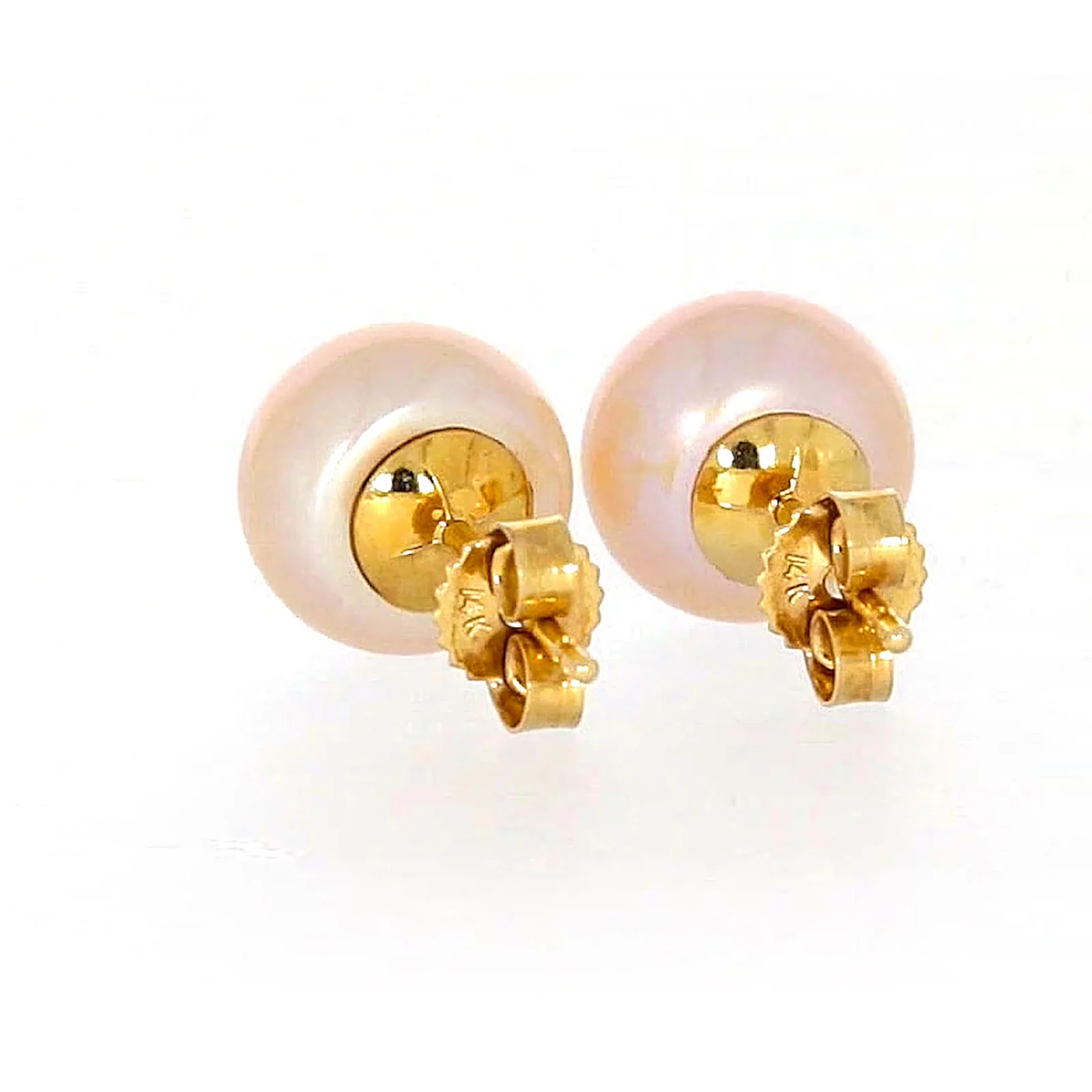 14ct Yellow Gold Freshwater Pearl & Diamond Set Stud Earrings - Image 34