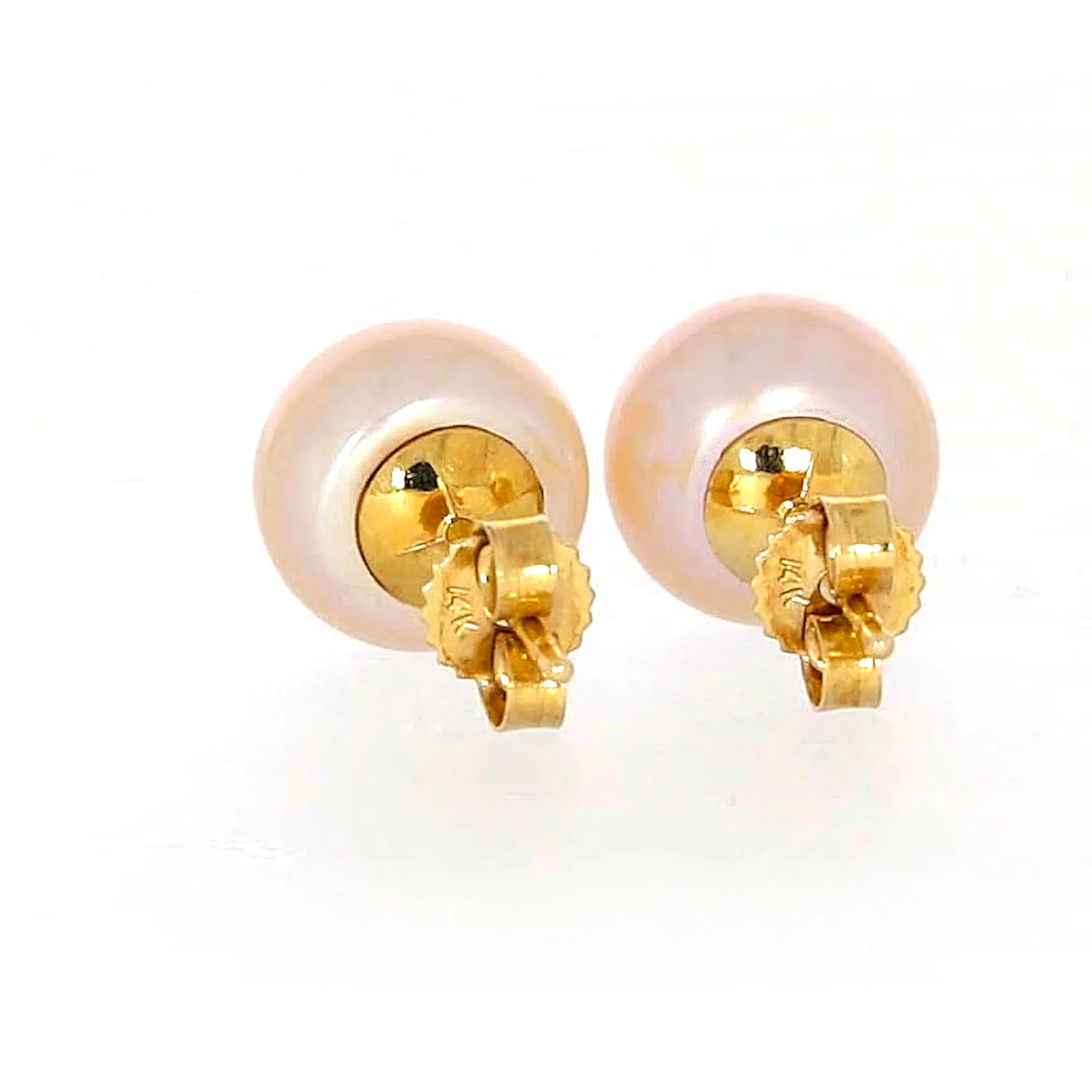 14ct Yellow Gold Freshwater Pearl & Diamond Set Stud Earrings - Image 35