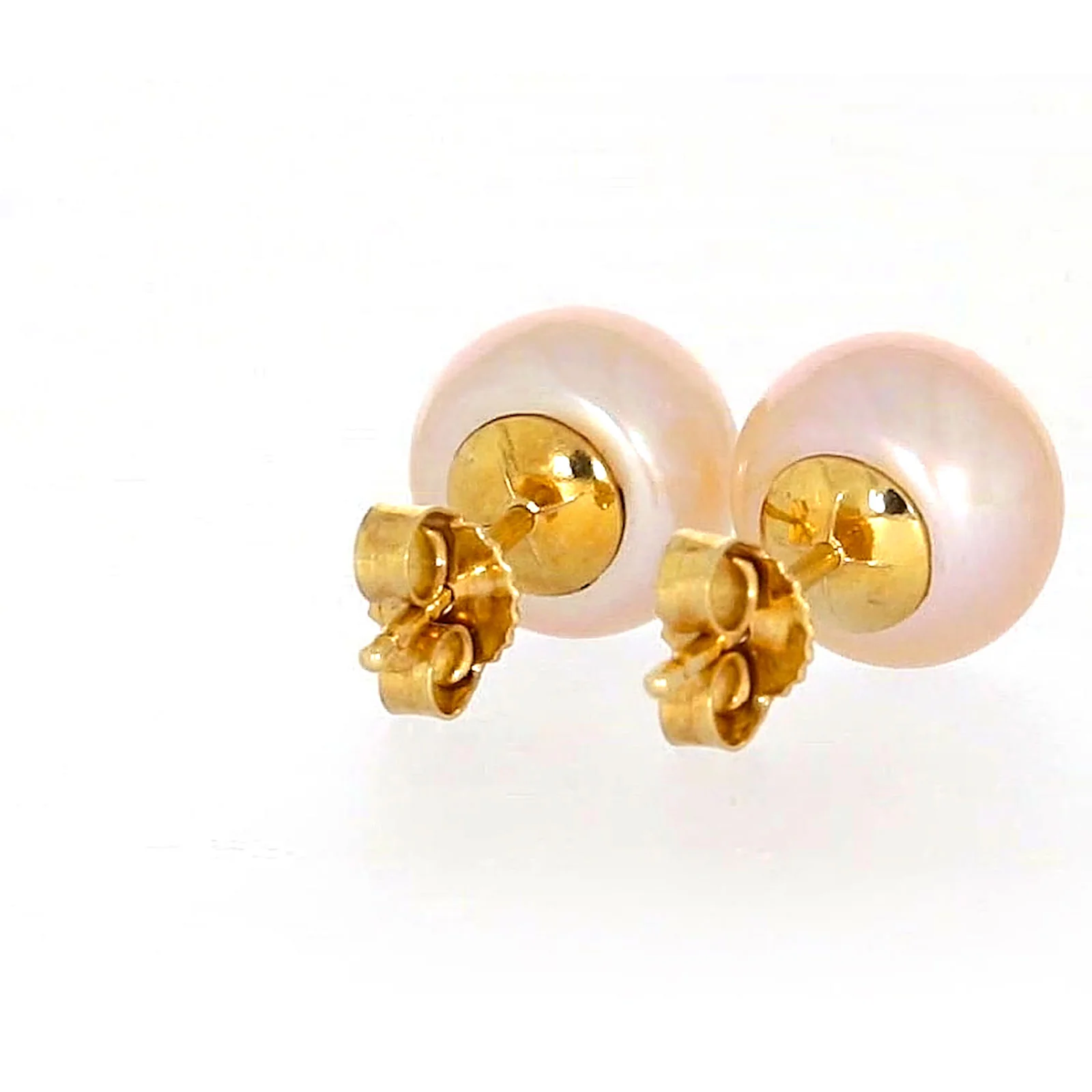 14ct Yellow Gold Freshwater Pearl & Diamond Set Stud Earrings - Image 43