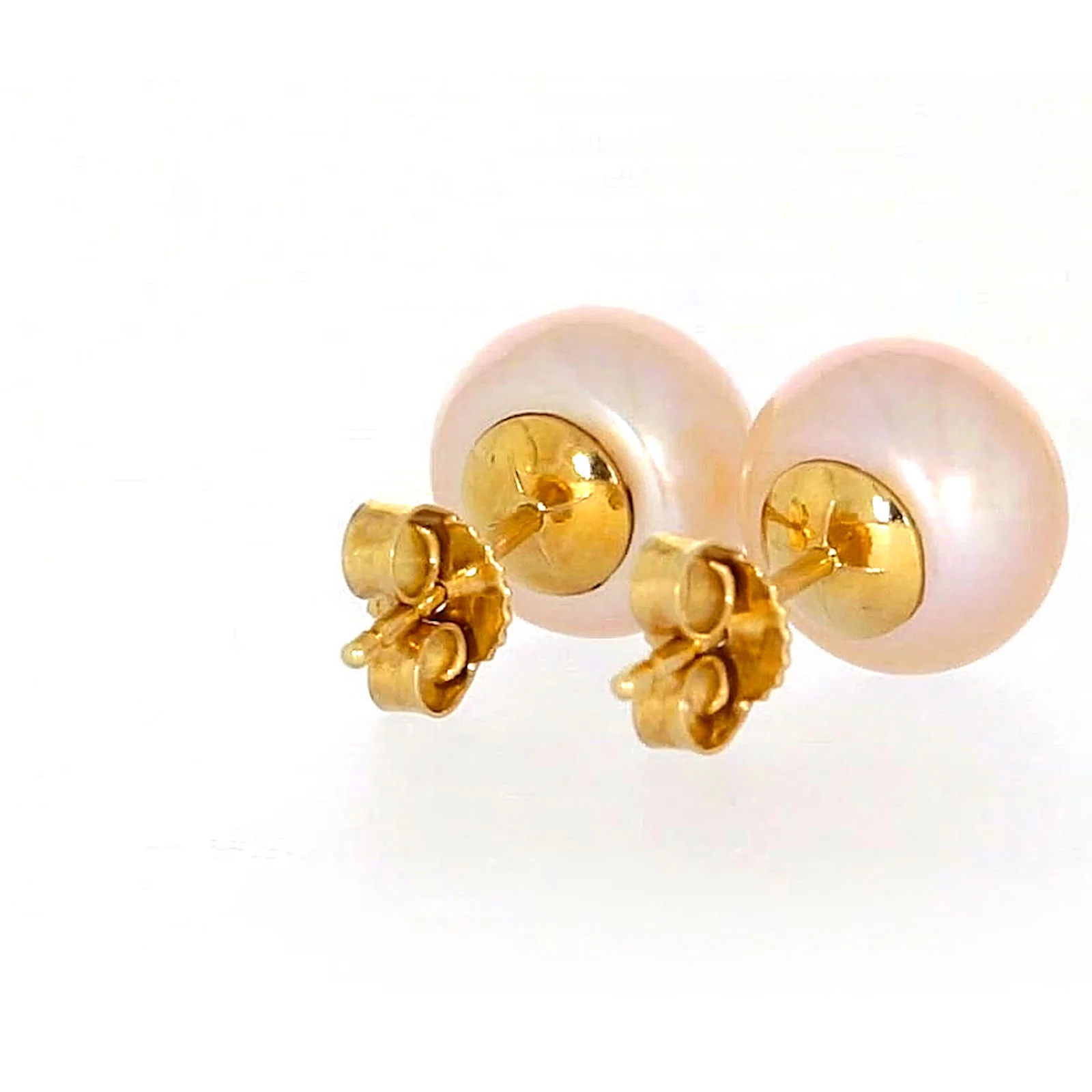 14ct Yellow Gold Freshwater Pearl & Diamond Set Stud Earrings - Image 44