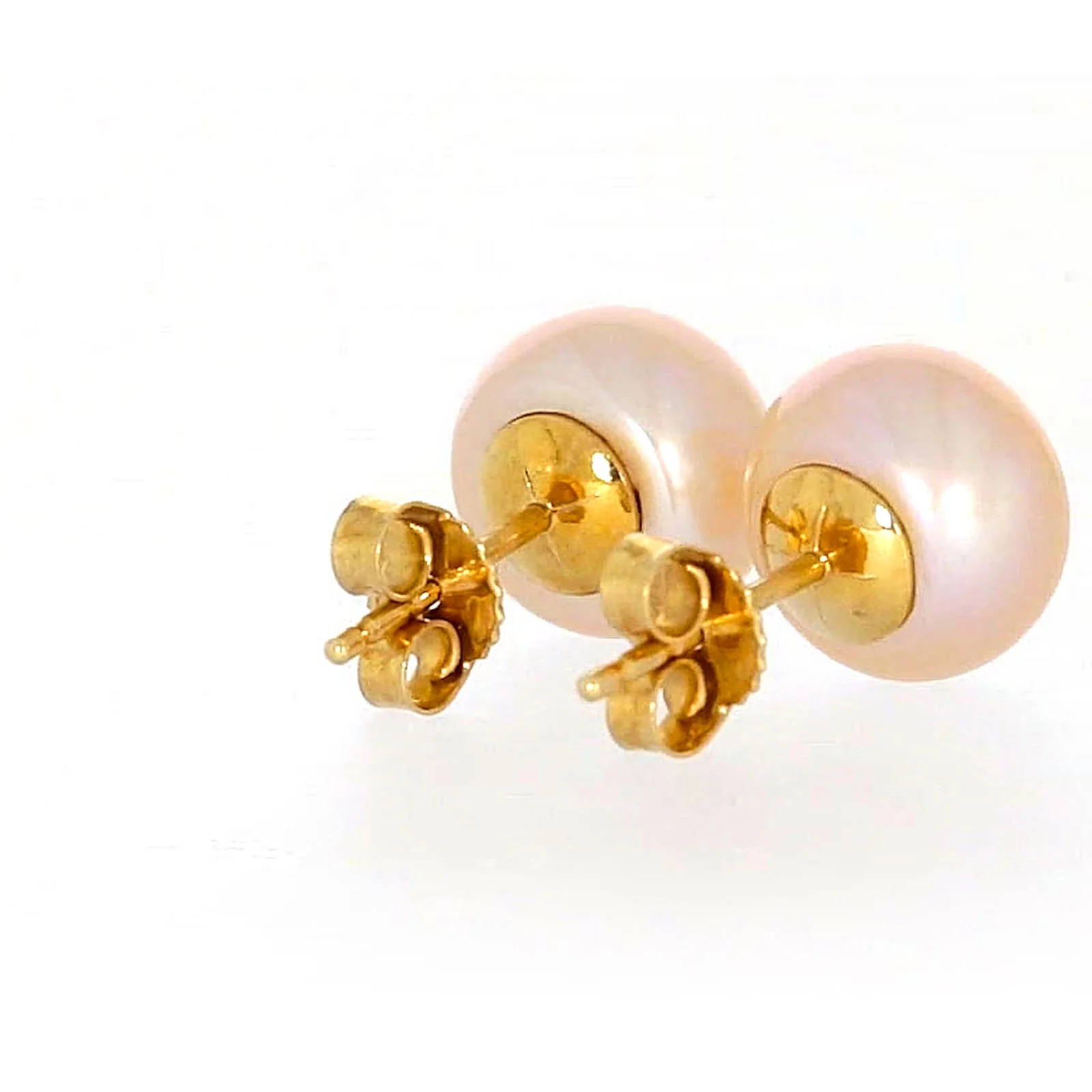 14ct Yellow Gold Freshwater Pearl & Diamond Set Stud Earrings - Image 45