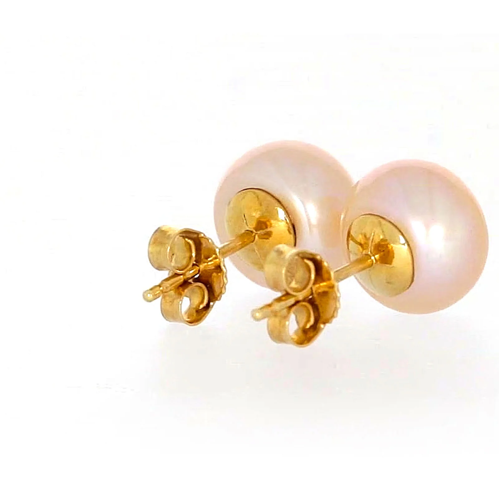 14ct Yellow Gold Freshwater Pearl & Diamond Set Stud Earrings - Image 46