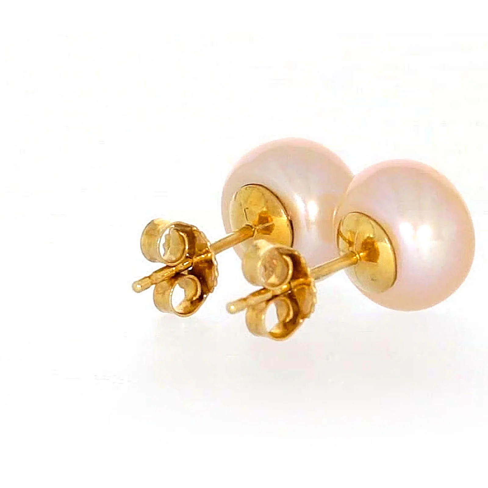 14ct Yellow Gold Freshwater Pearl & Diamond Set Stud Earrings - Image 47